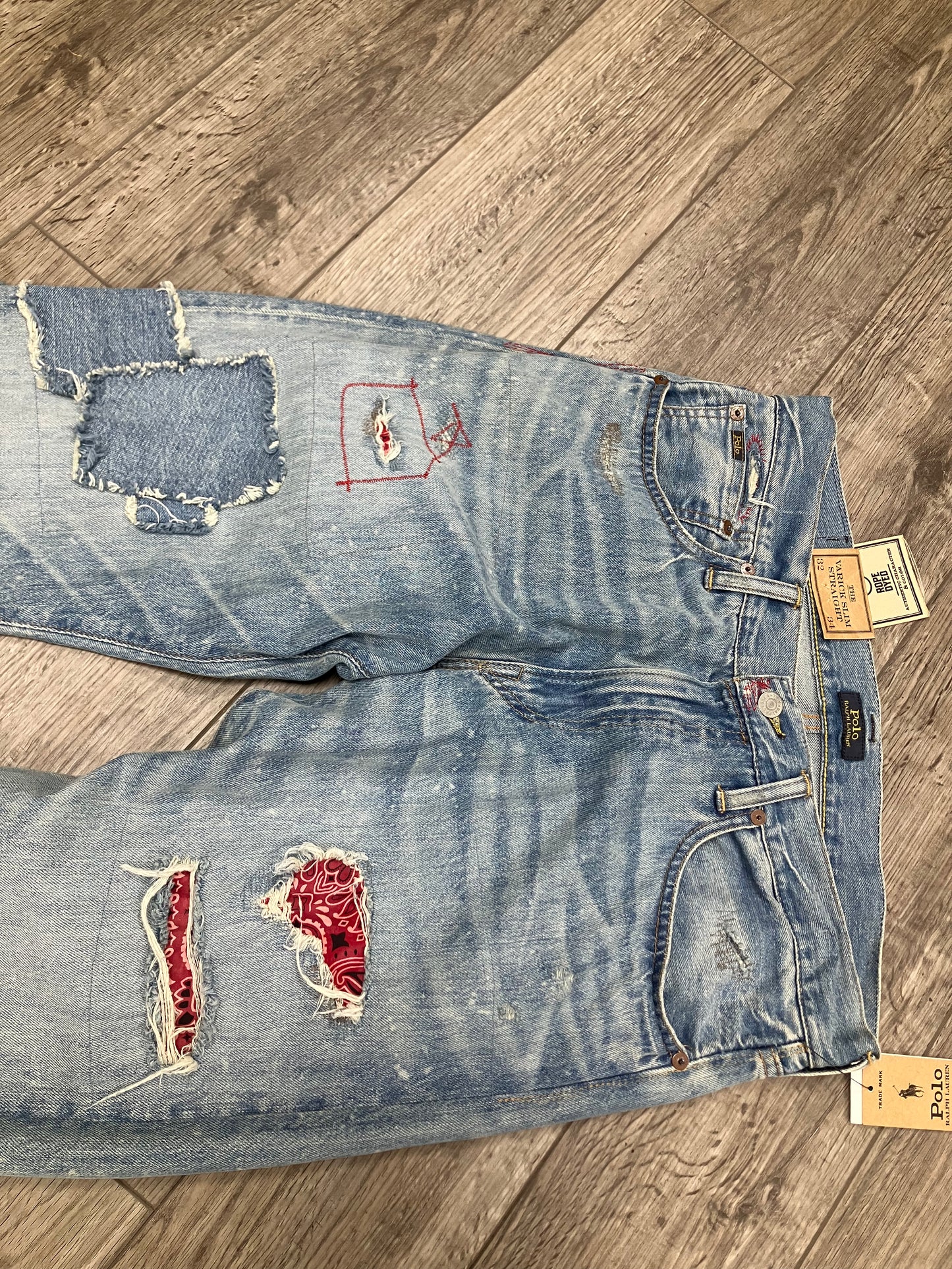 32-Polo Ralph Lauren Paisley Patchwork Jeans