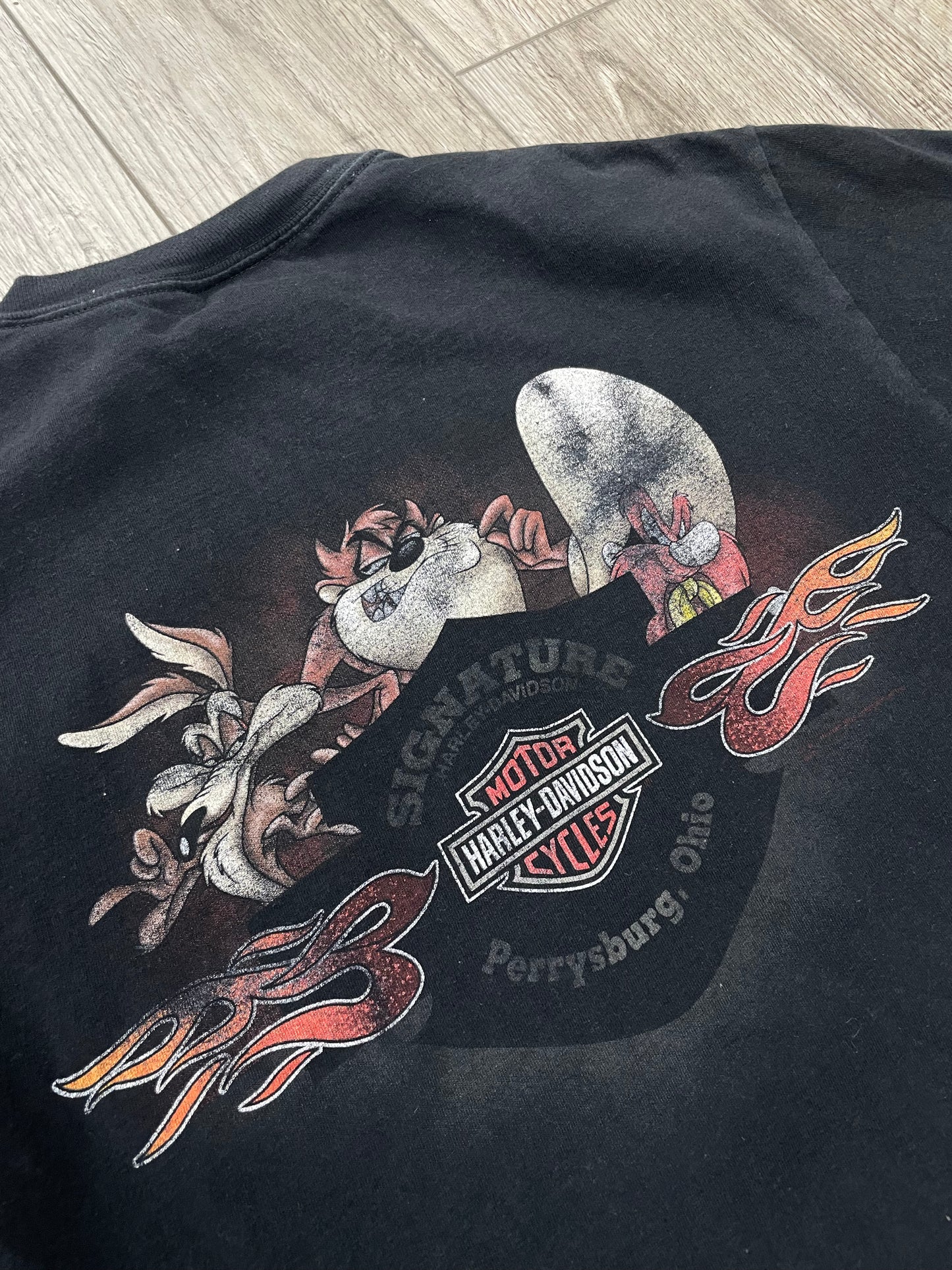 M-Vintage Harley Davidson Looney Tunes Taz Graphic Tee