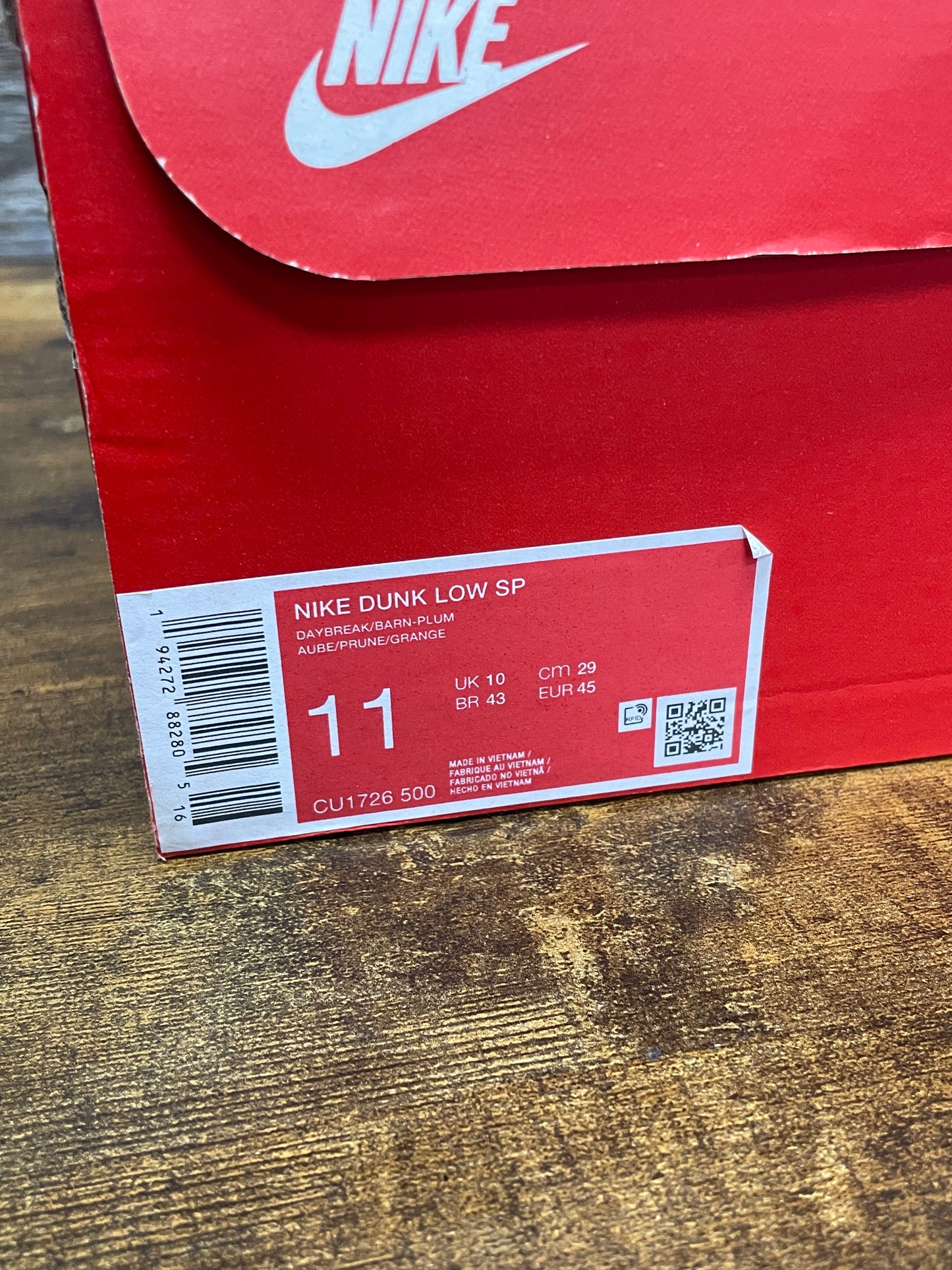 Nike Dunk Low Plum Size 11