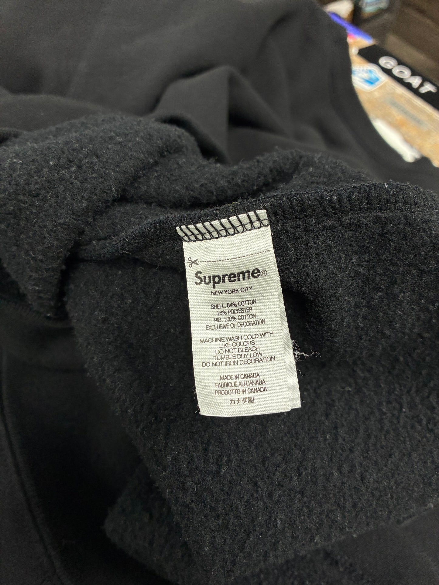 L - Supreme Box Logo Black Crewneck