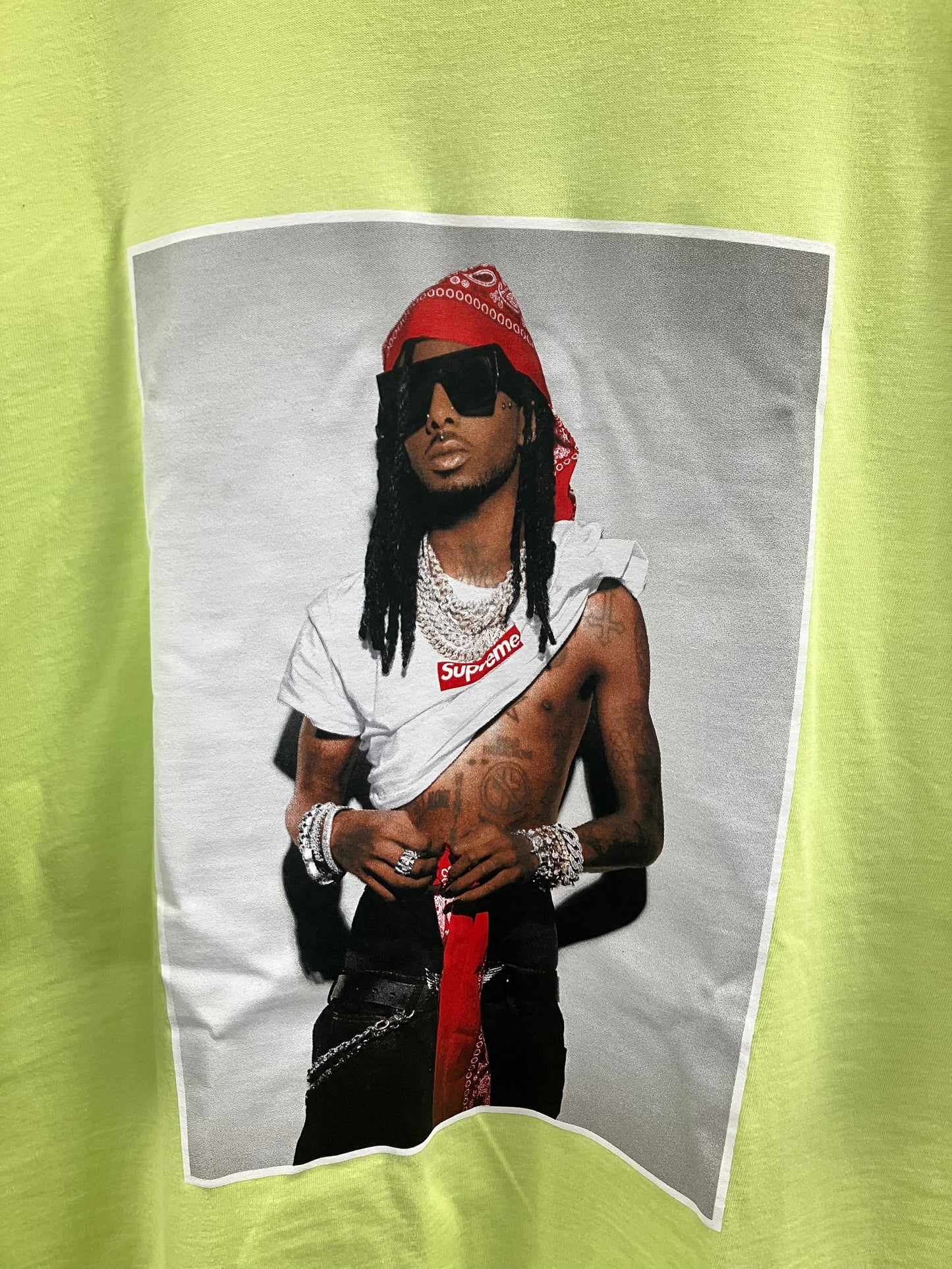 XL/XXL-Supreme Playboi Carti Neon Green Tee