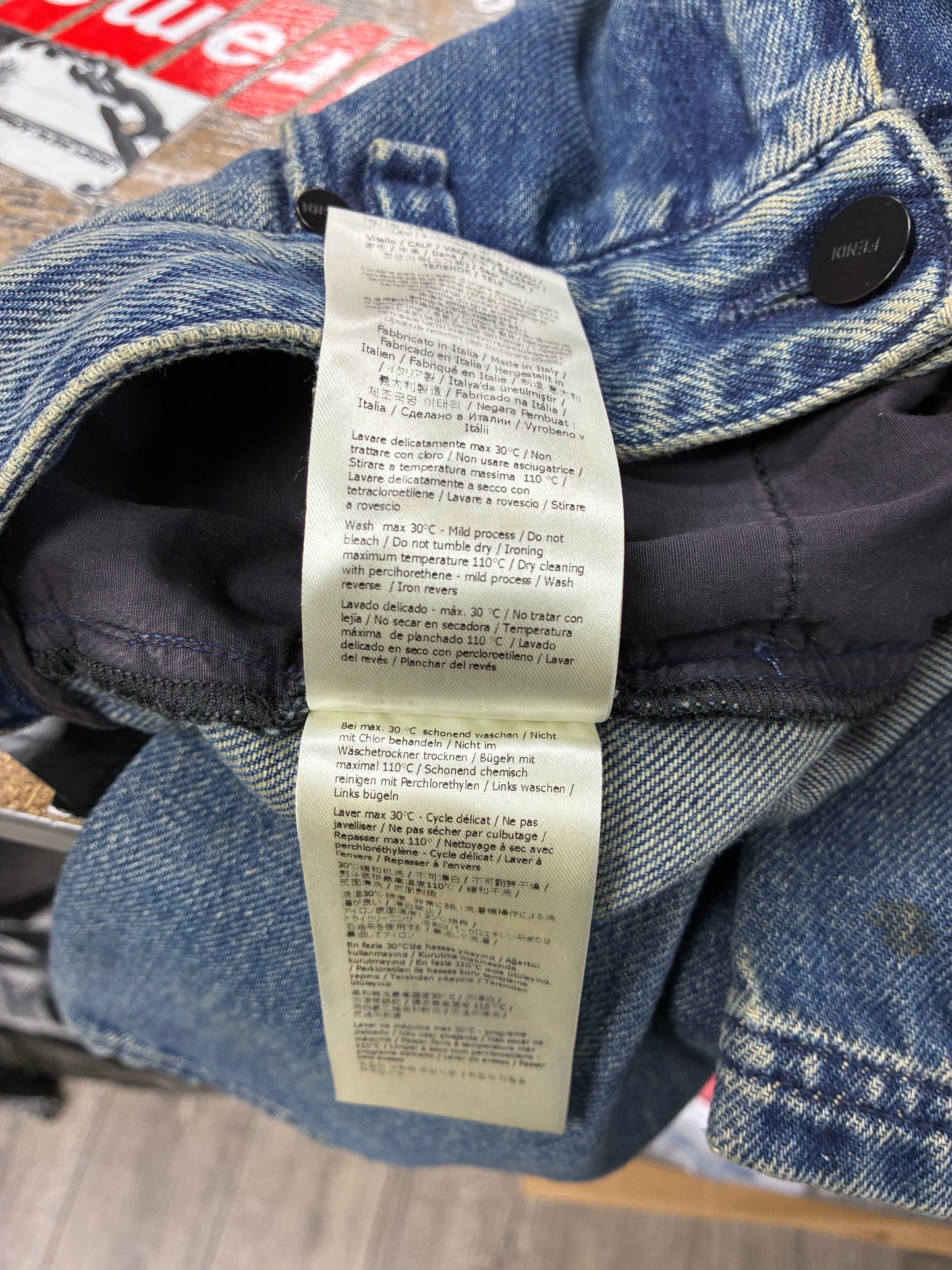 32 - Fendi Blue Abstract Face Jeans