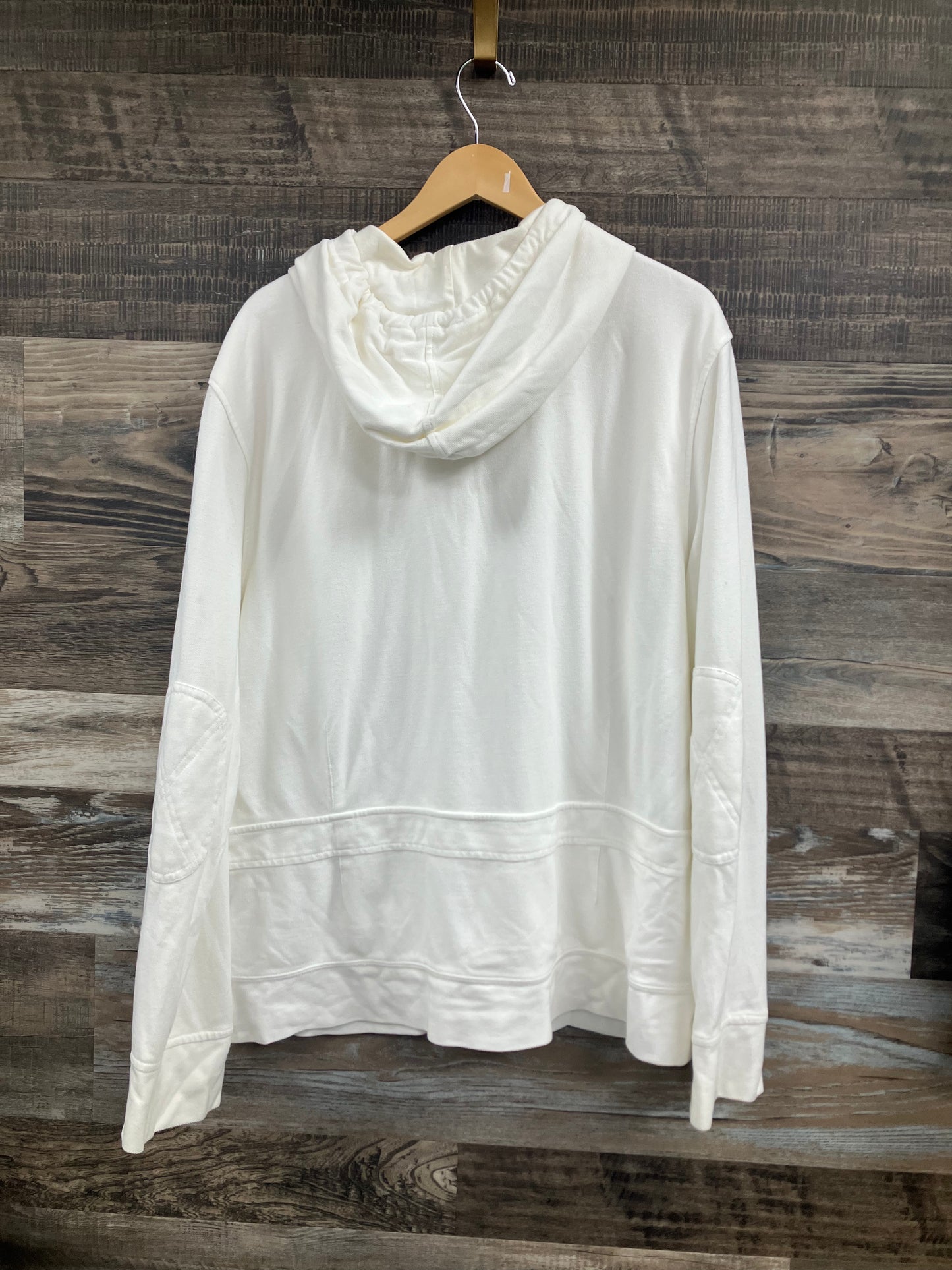 XL-Polo White Cotton button up Hoodie