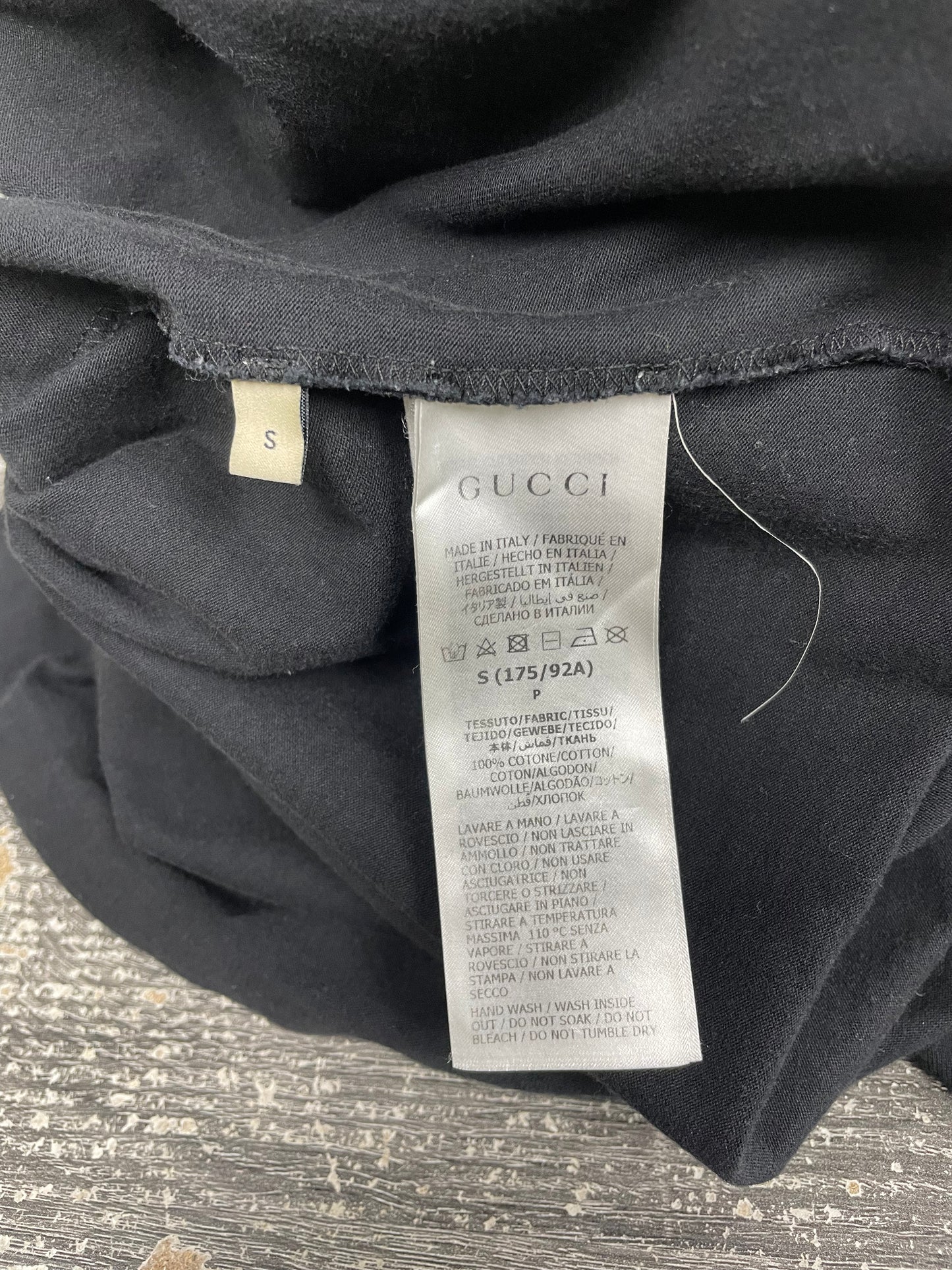 S-Gucci Originals Print Oversized Black Tee