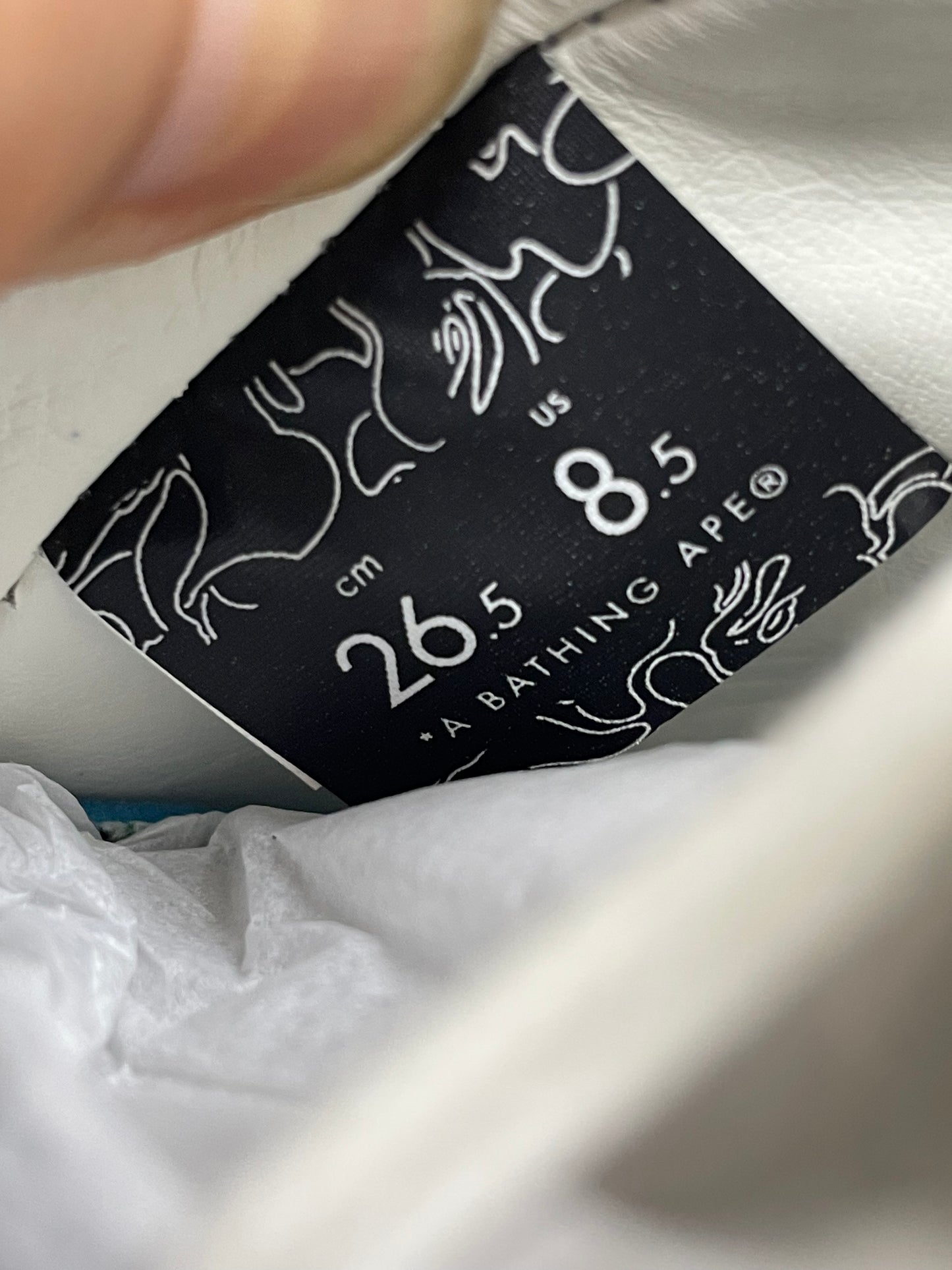 8.5-Bapesta ABC bape Camo White