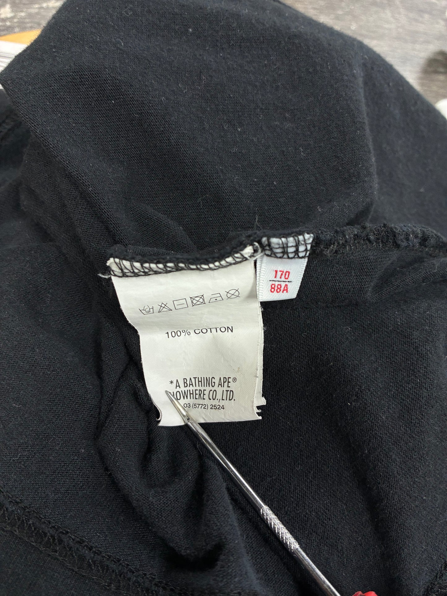 S - AAPE By A Bathing Ape Black Long Sleeve Shirt