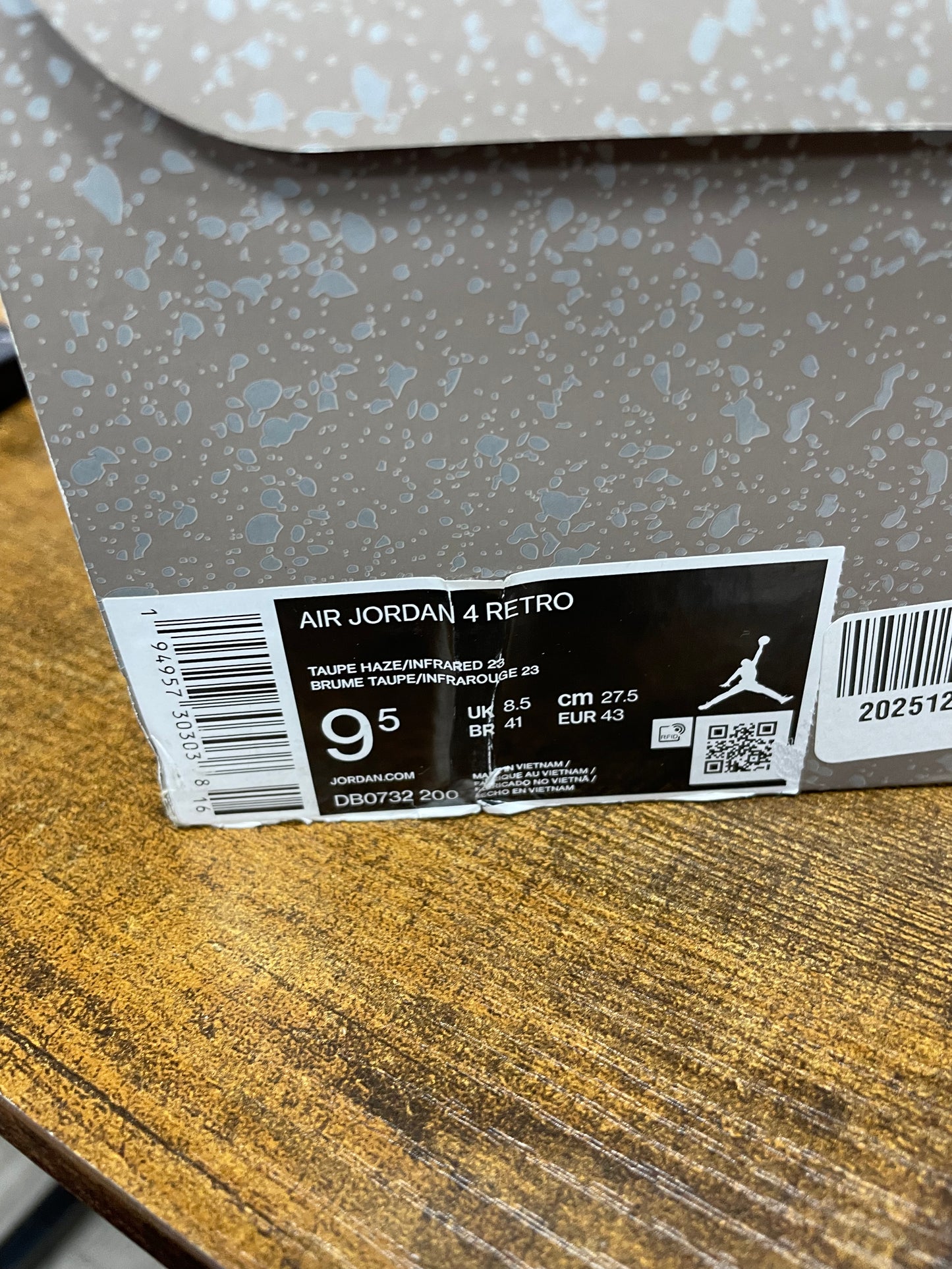 9.5-Jordan 4 Retro Taupe Haze