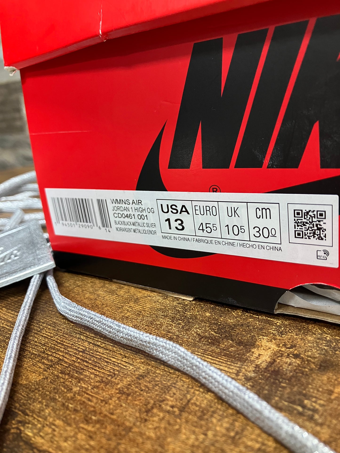 13W/11.5M-Air Jordan 1 High Silver toe