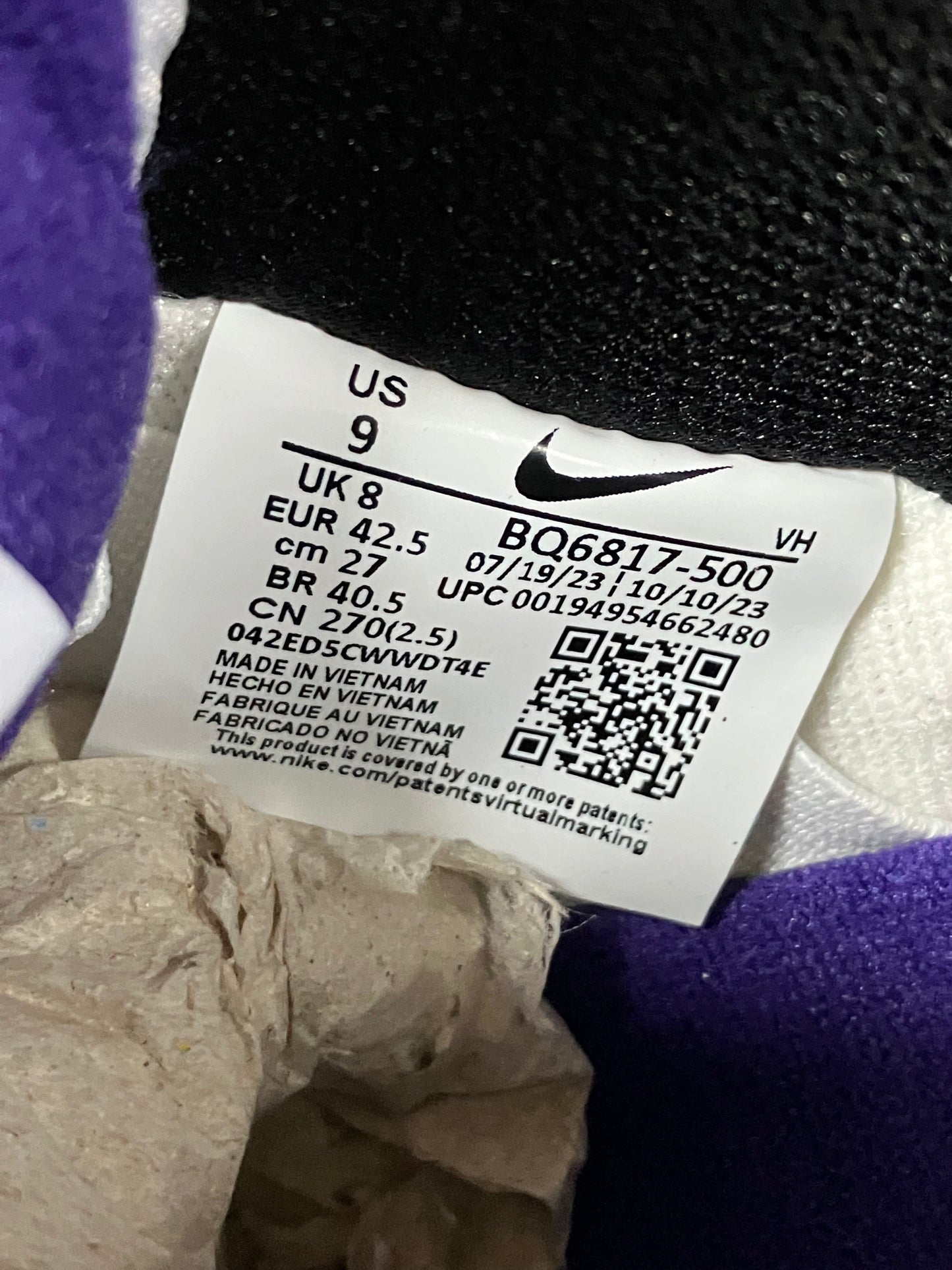 Nike SB Dunk Low Court Purple Size 9