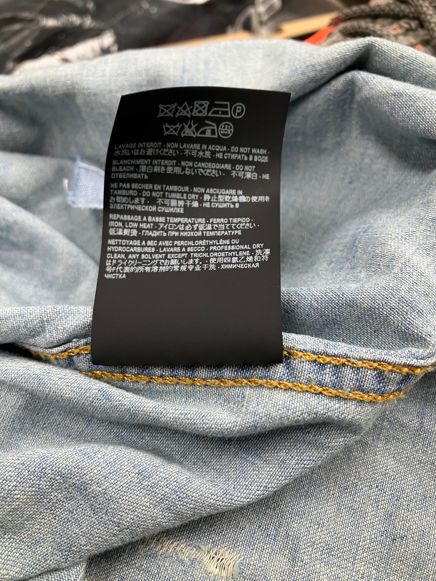 L-Saint Laurent Distressed Western Button Up