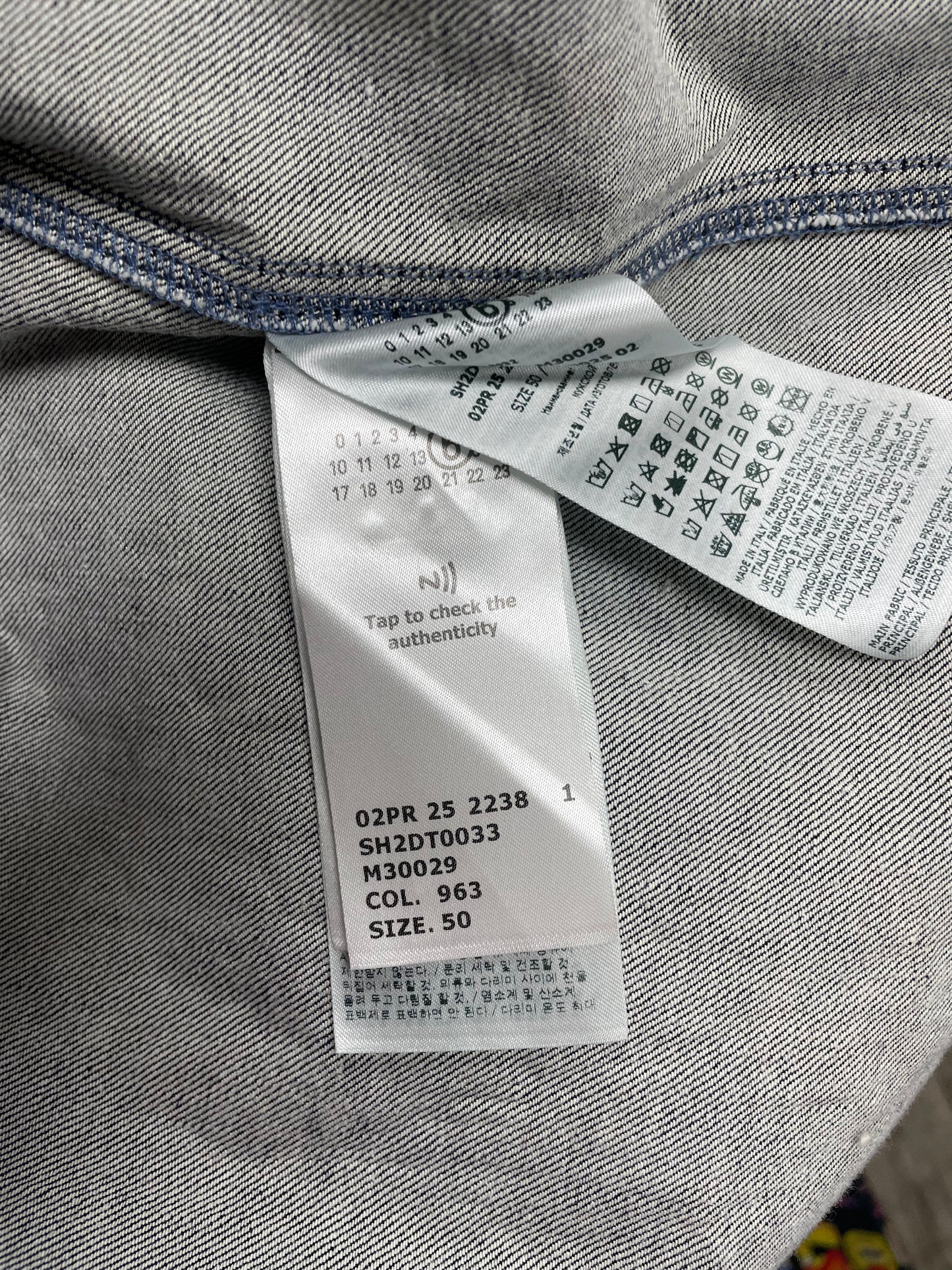 50-MM6 Maison Margiela Western Double Pocket Painted Denim Shirt