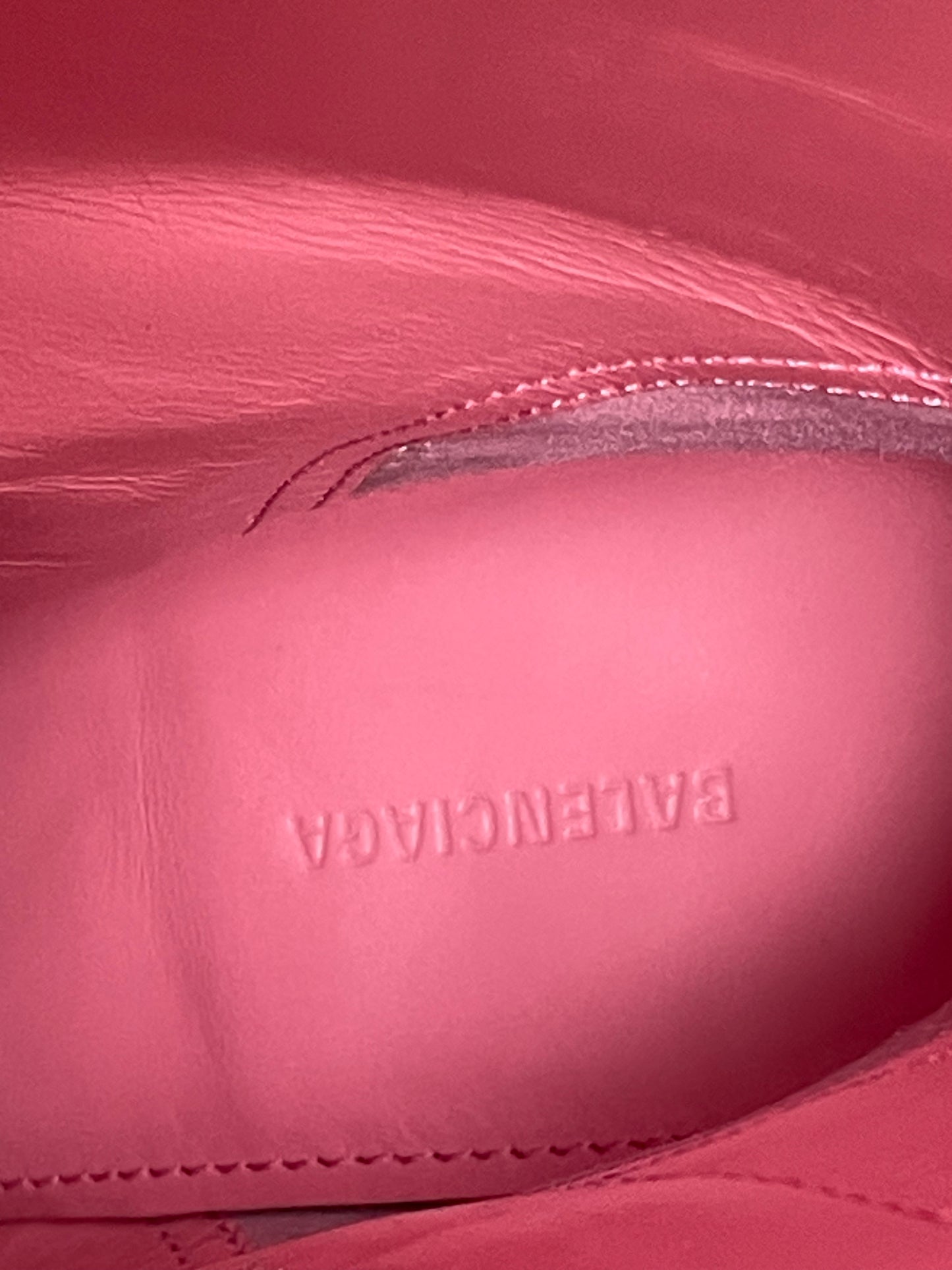 36-Balenciaga Pink Cagole Knee-High Leather Boots