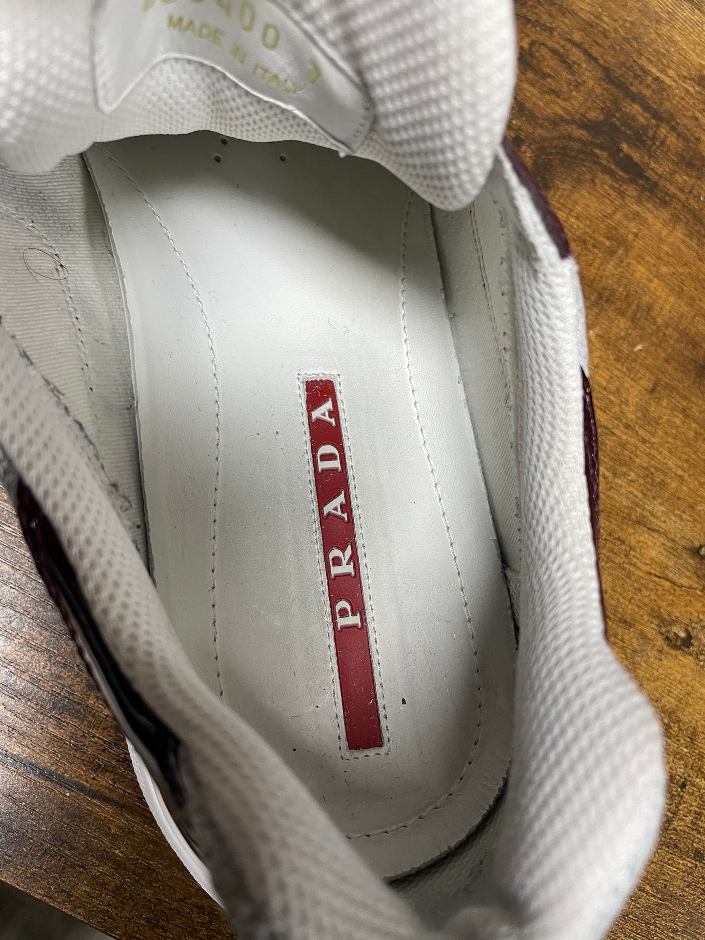 7-Prada Cup Sneaker Patent Burgundy