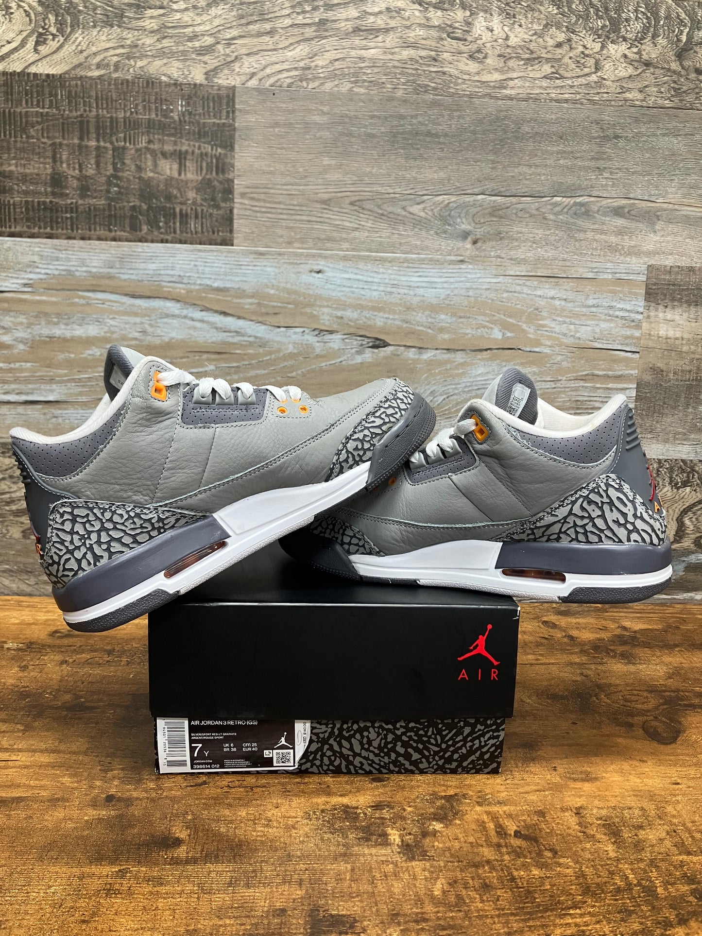 7Y-Air Jordan 3 cool grey