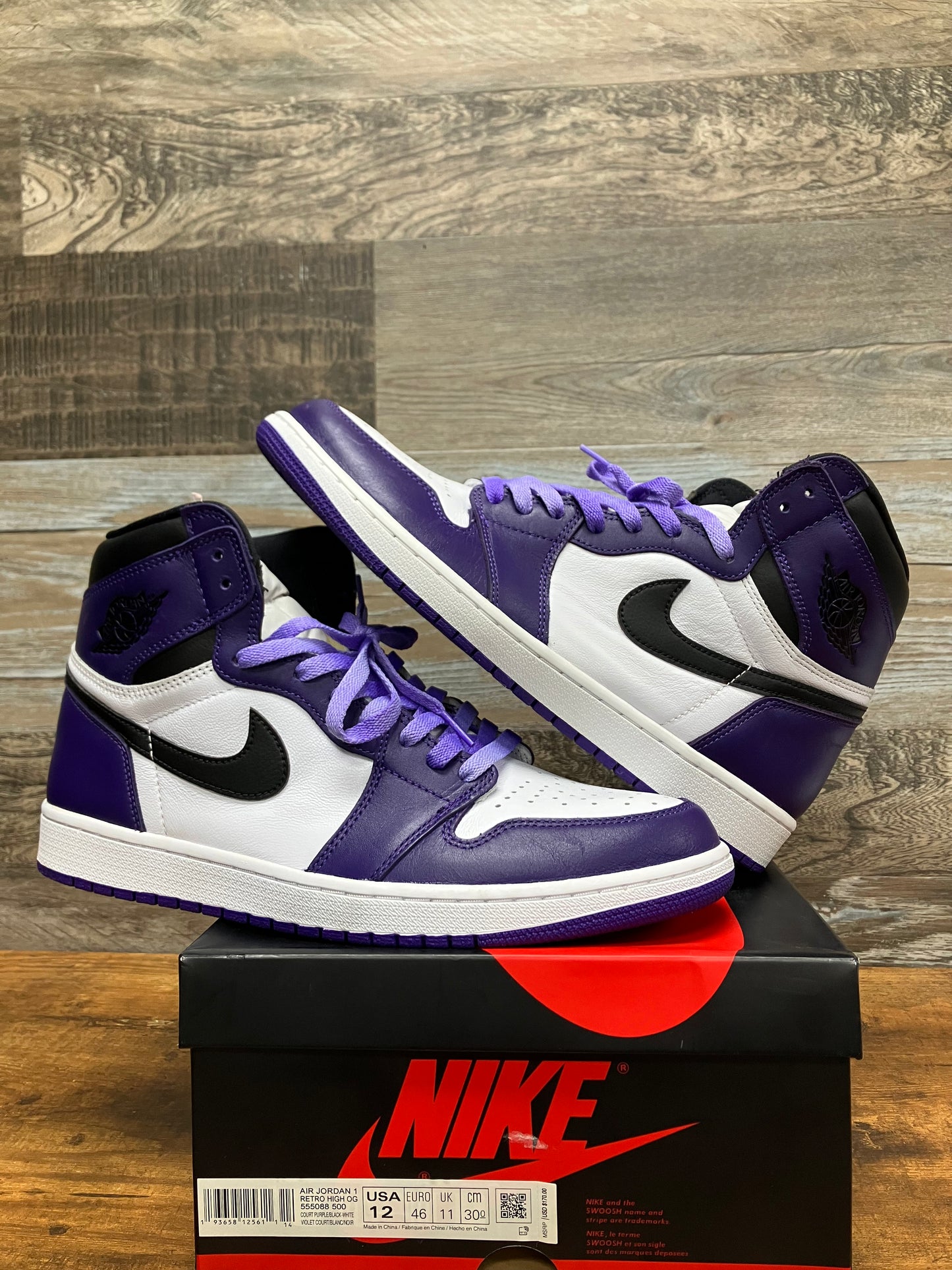 Air Jordan 1 Court Purple Sz 12