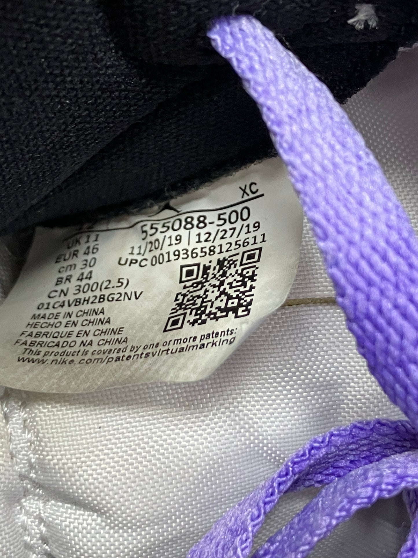 Air Jordan 1 Court Purple Sz 12
