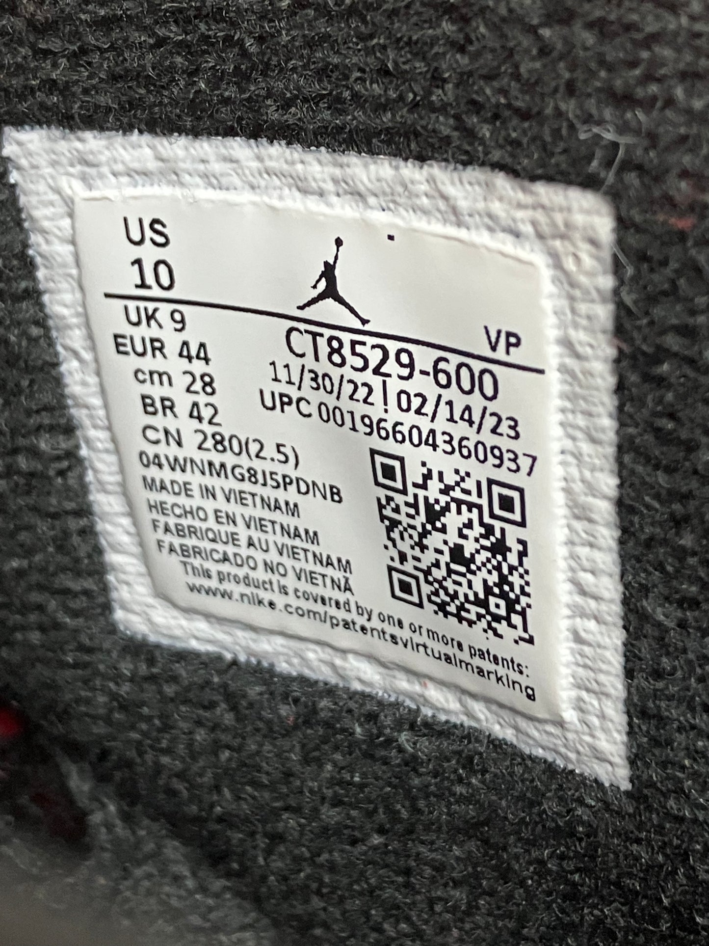 Jordan 6 Toro Size 10