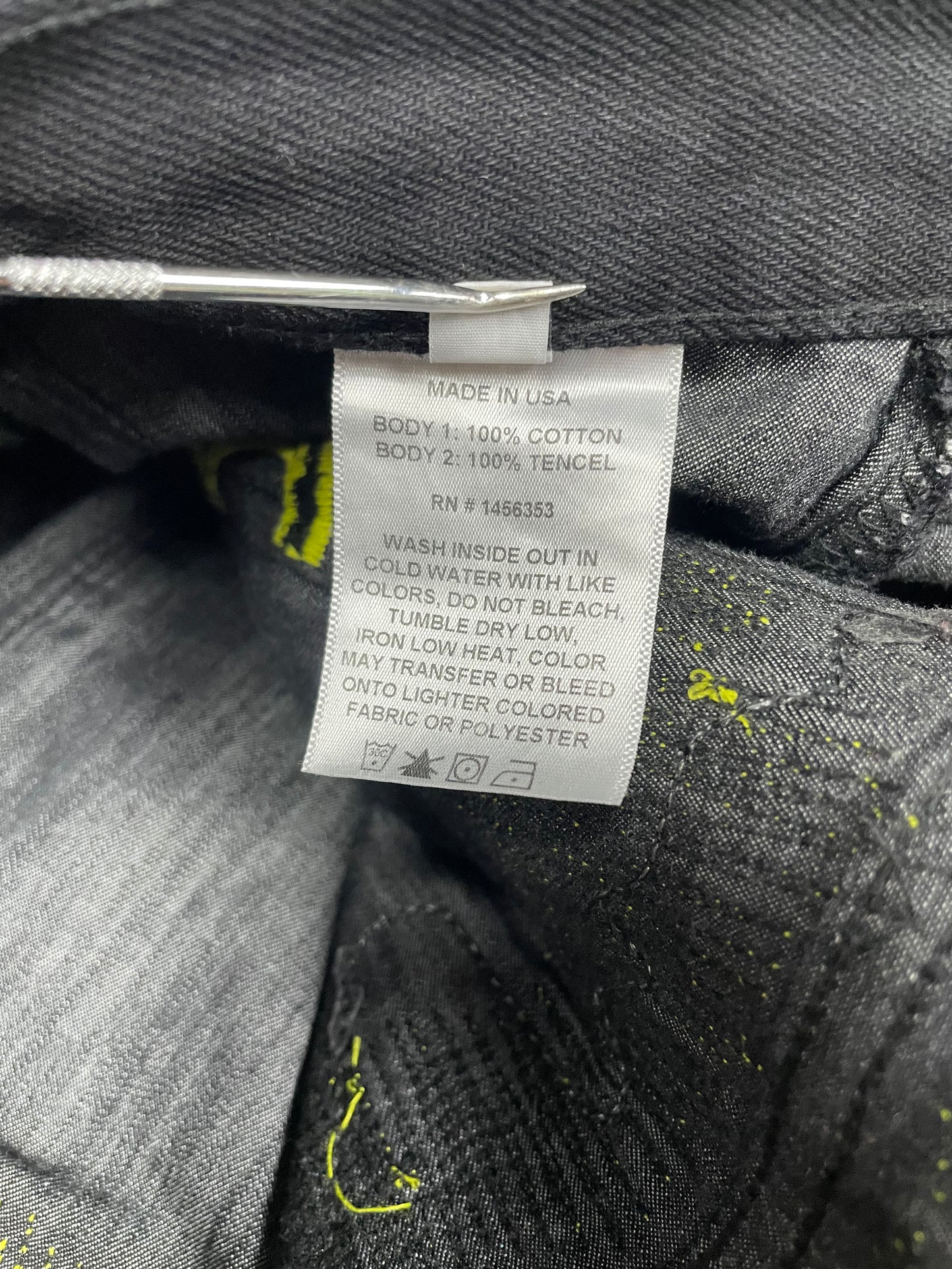 28-Endless Denim Black/Yellow Jeans