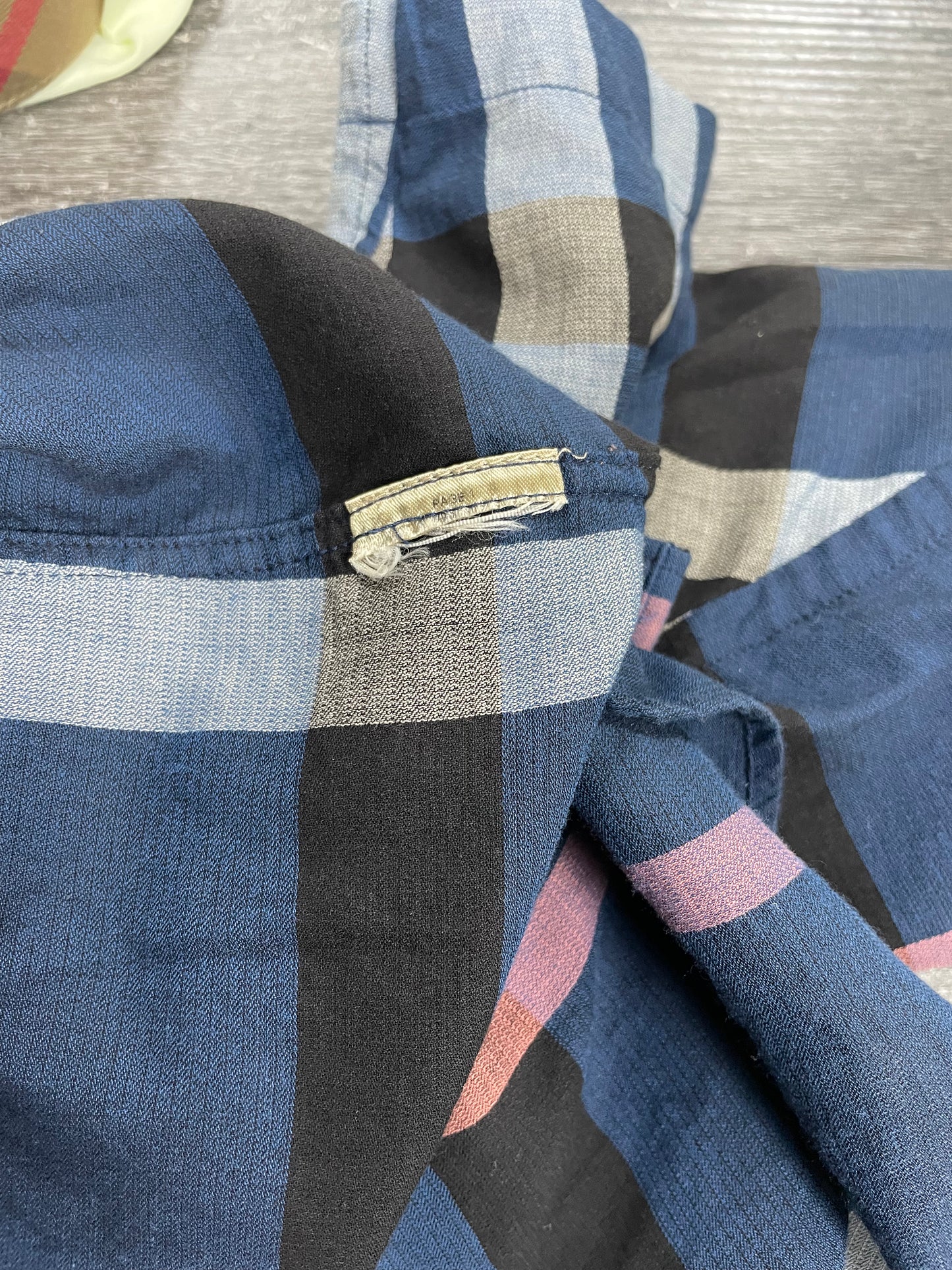 L-Burberry Summerton Blue Plaid Shirt