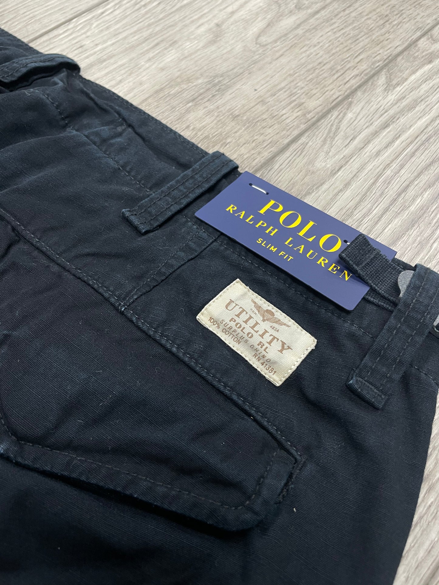 34 - Polo Ralph Lauren Slim Fit black Utility Cargo pants