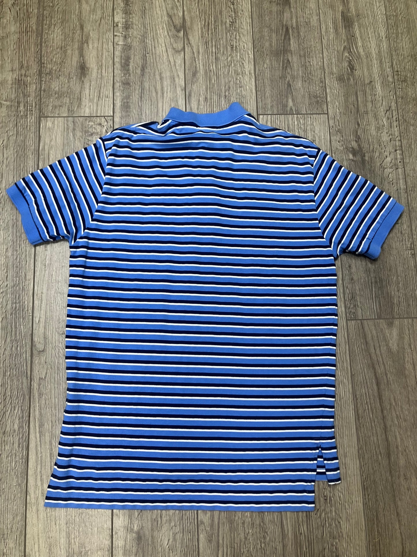 M-Blue/White striped polo