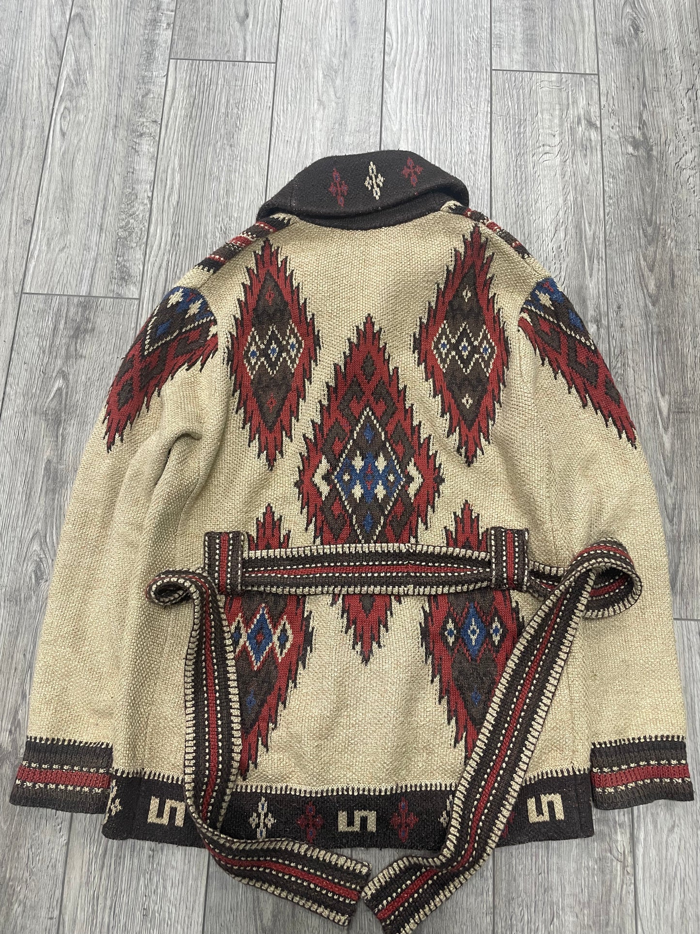 M - RRL Belted Jacquard Knit Ranch Cardigan