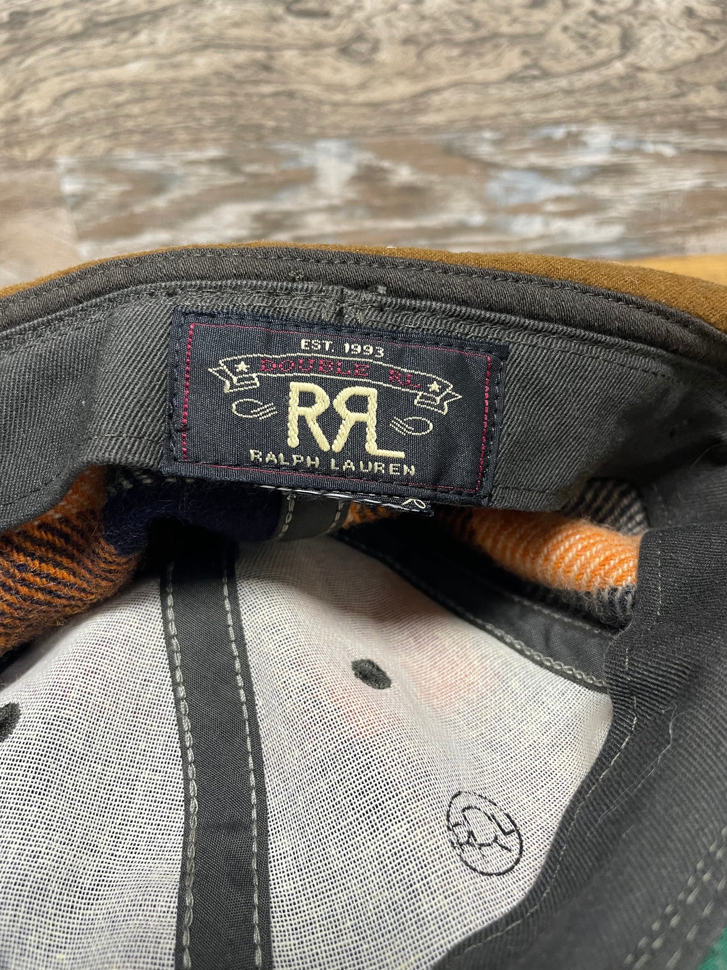 M - Double RL (RRL) Plaid Wool Baseball Cap