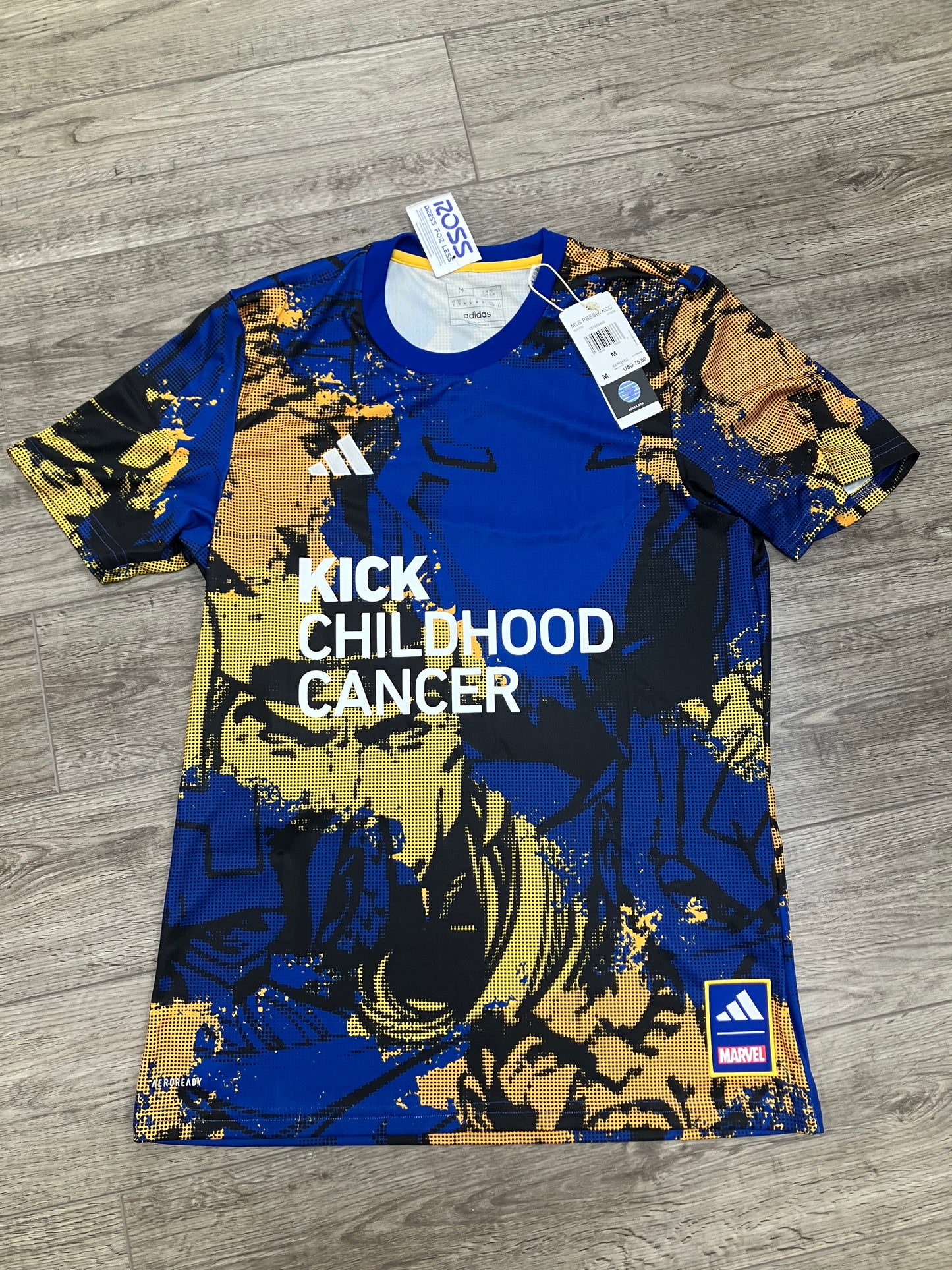 Adidas Marvel MLS Kick Childhood Cancer Pre-Match Jersey Size M
