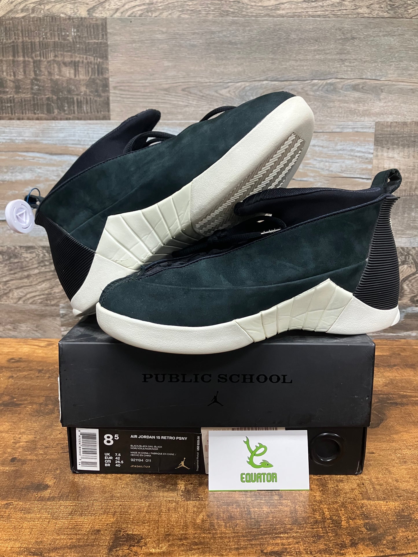Jordan 15 Retro PSNY Black Suede Size 8.5