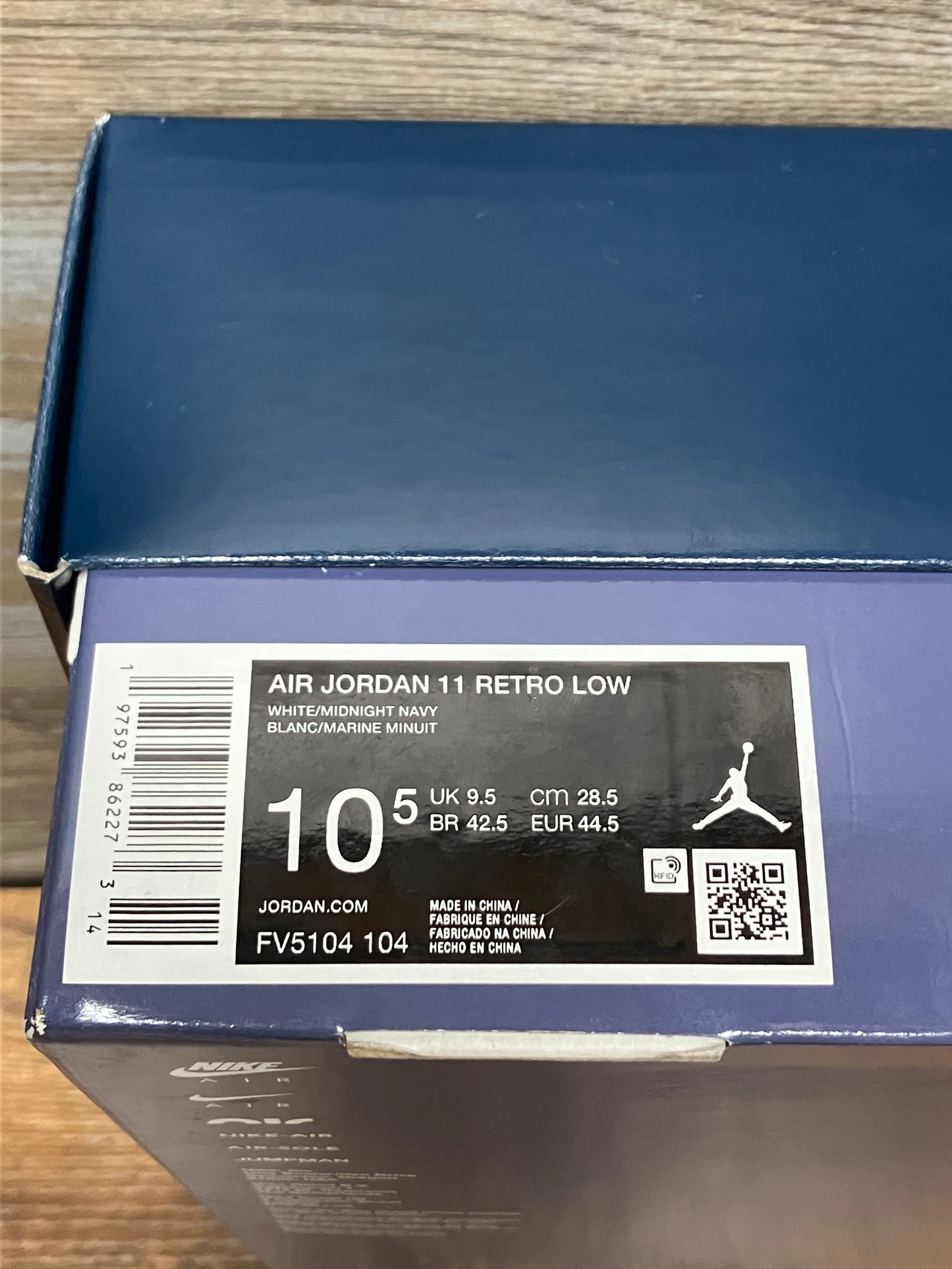 10.5-Air Jordan 11 low diffused blue