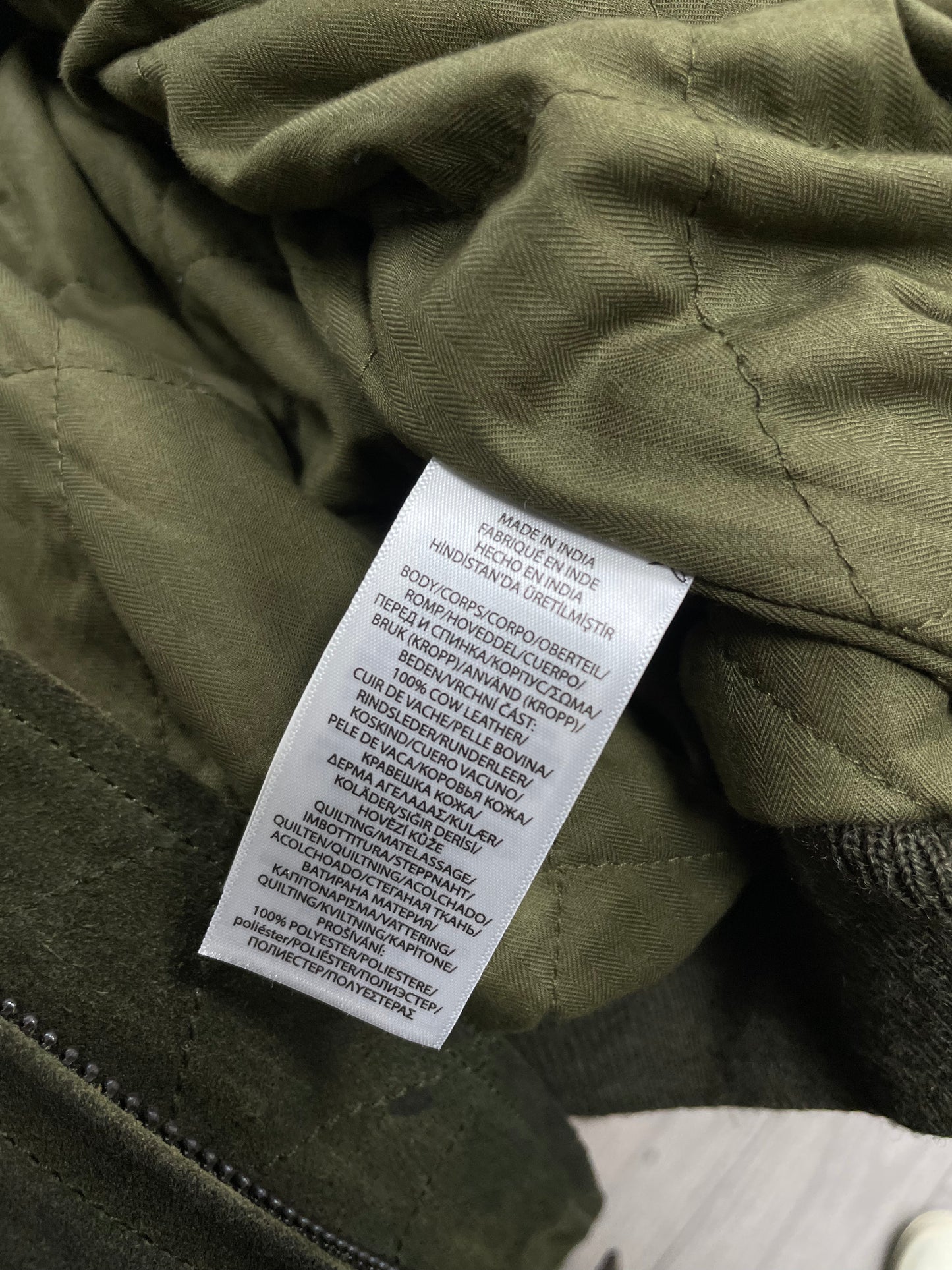 Size XL-Polo Ralph Lauren Shearling Collar Green Suede Bomber Jacket