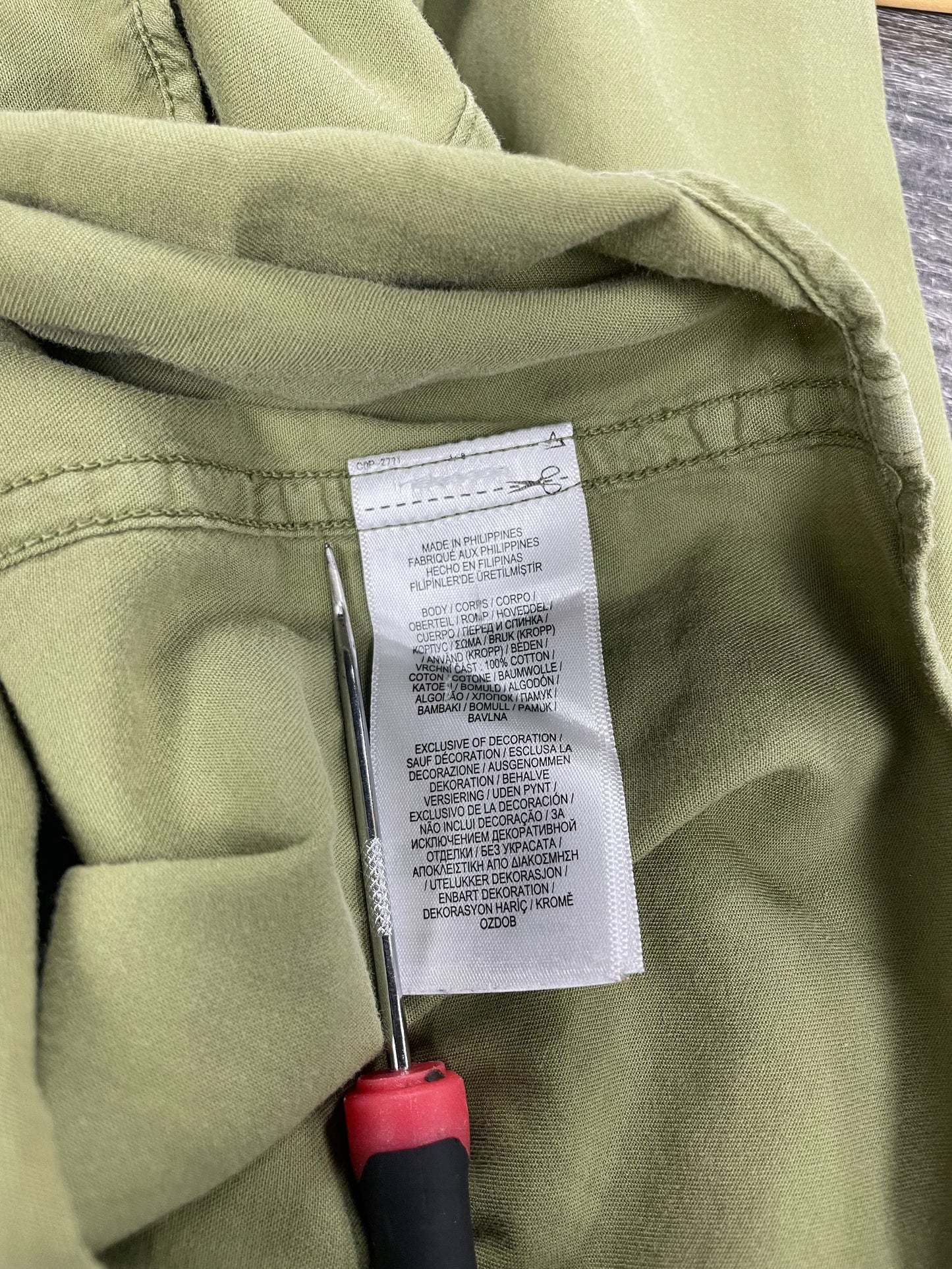 L - RRL Olive Green Western Snap Button Up Shirt