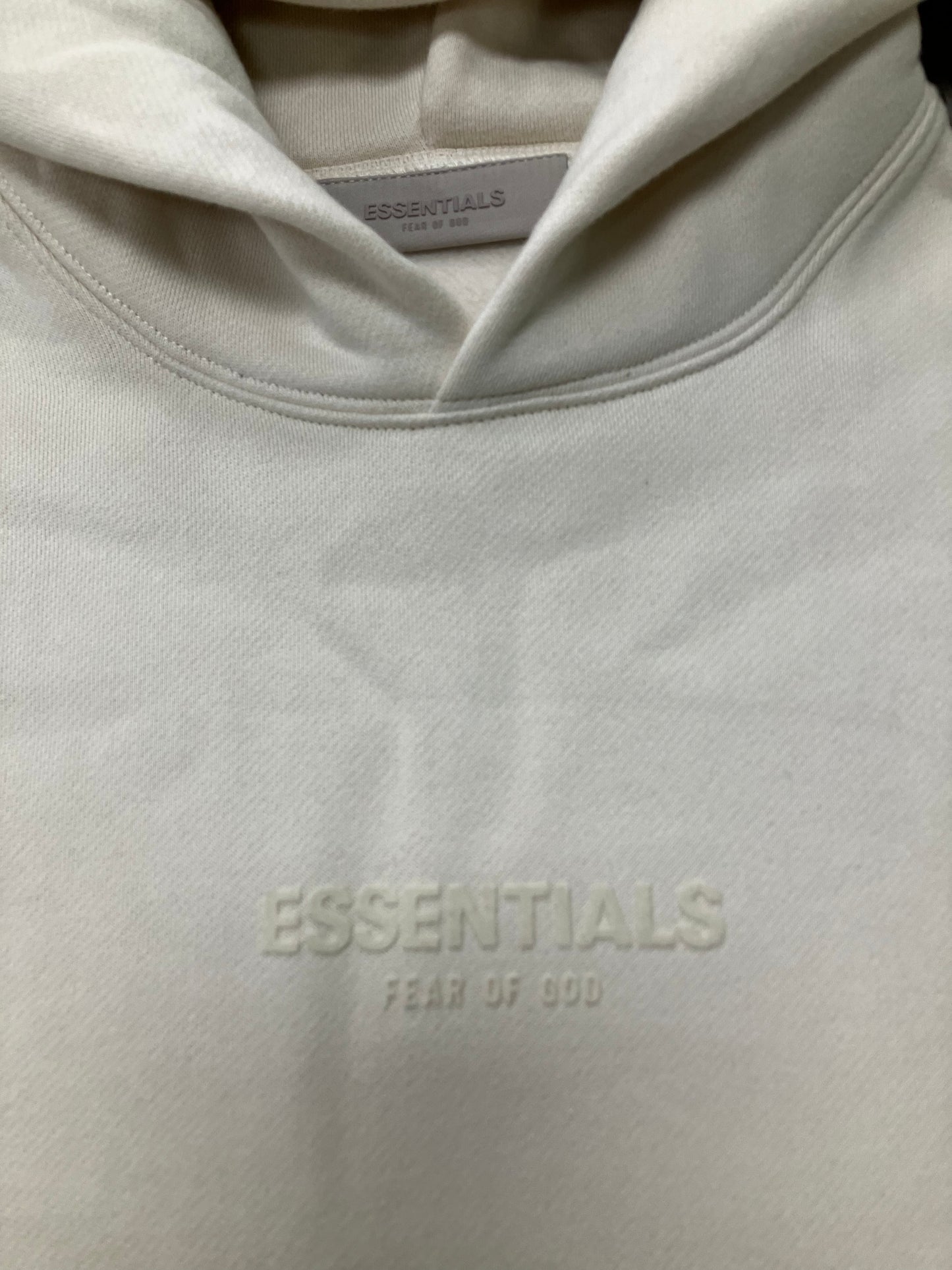 Fear of God Essentials Cream Hoodie Size L
