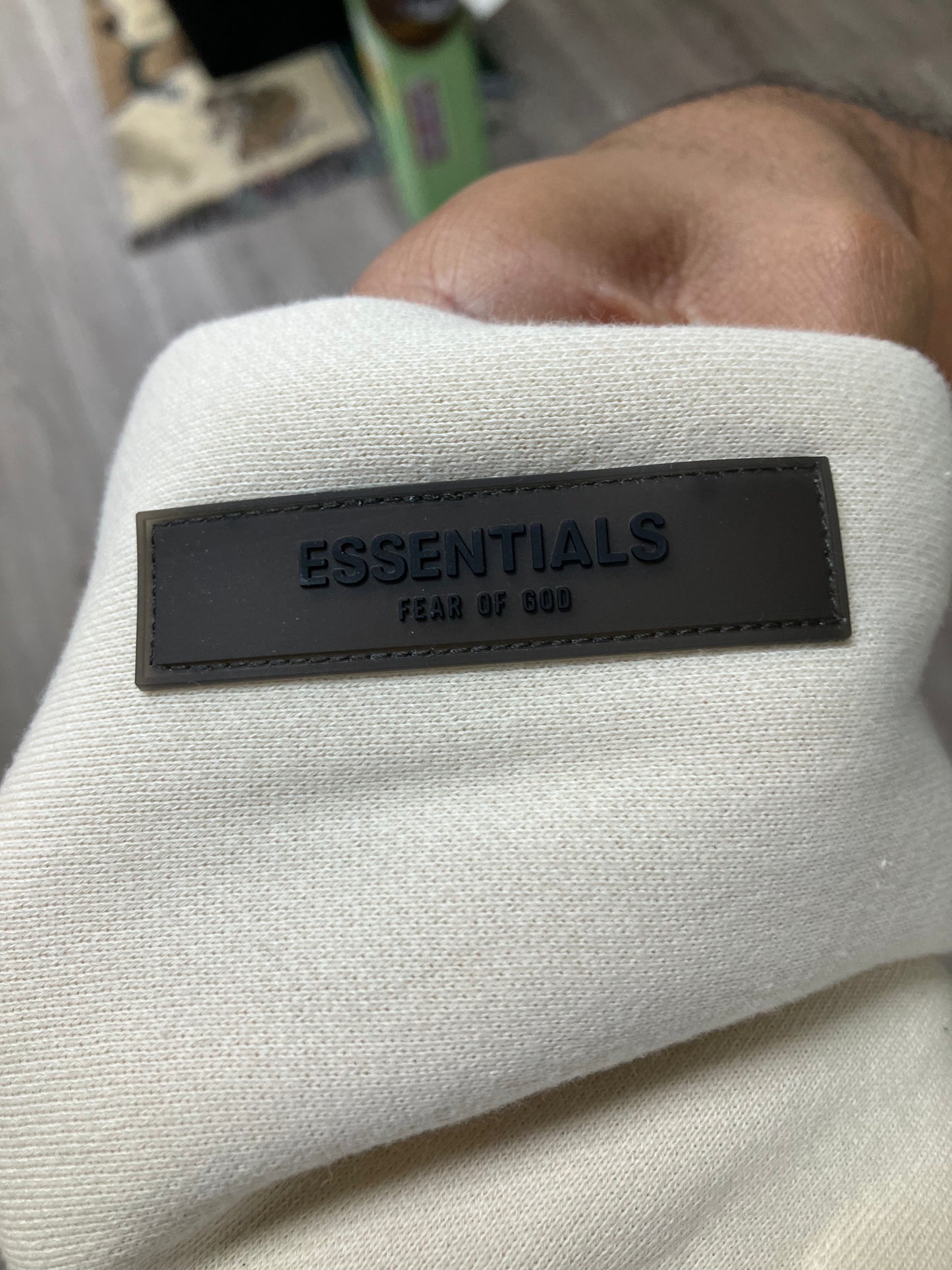 Fear of God Essentials Cream Hoodie Size L
