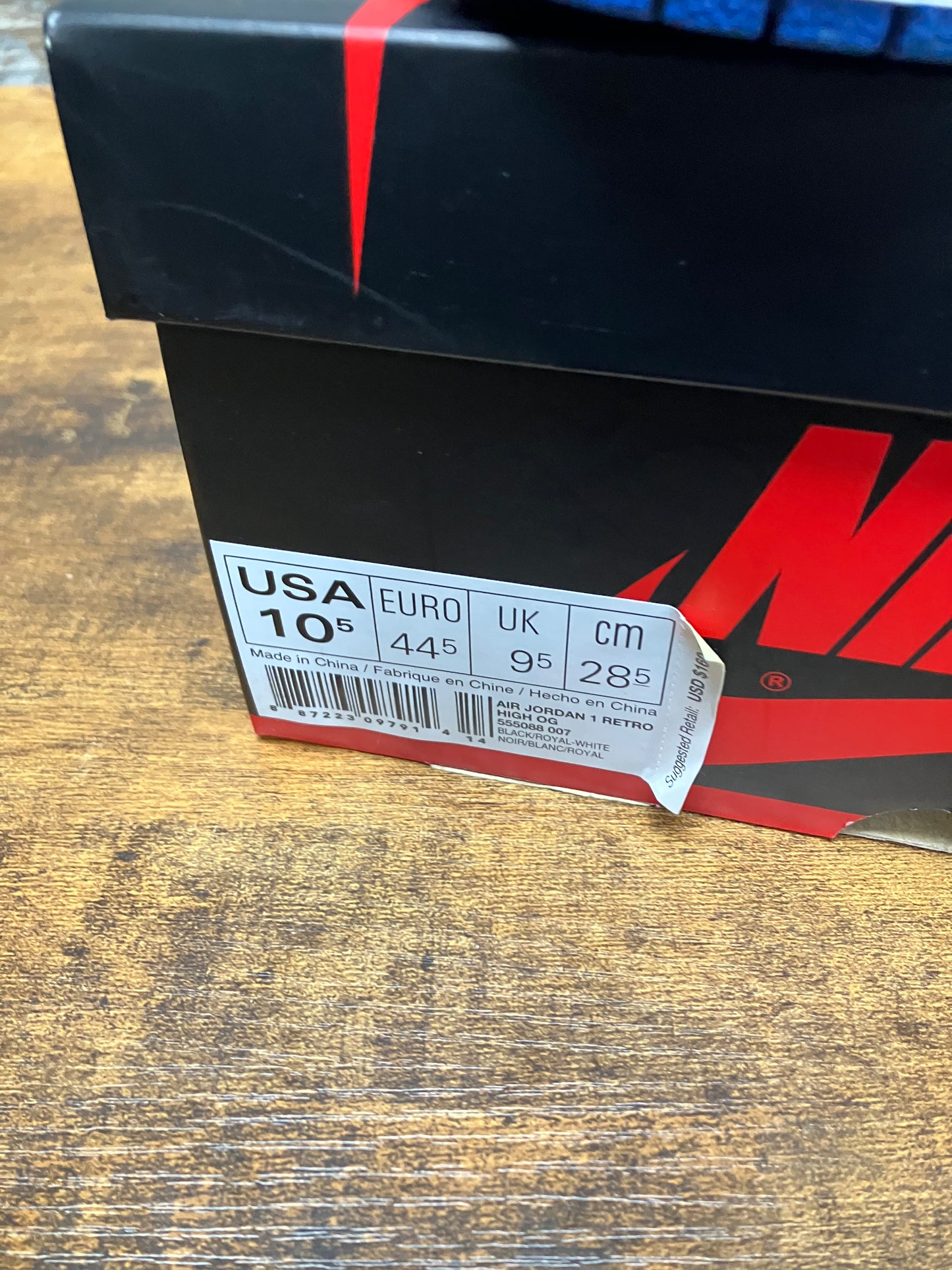 Jordan 1 Retro Royal 2017 Size 10.5