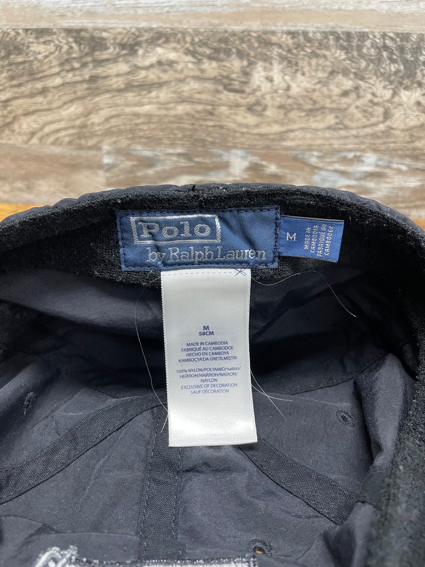 M - Polo Ralph Lauren Black Snow Beach Cold Wave Fitted Cap