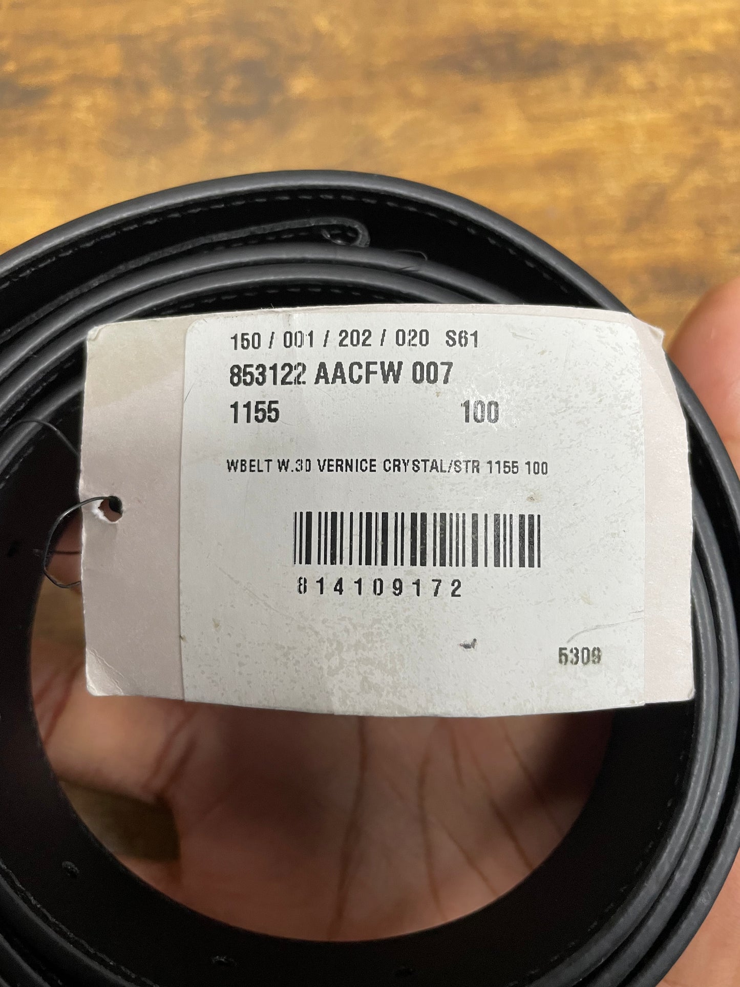 XL-Gucci GG Crystal Patent Leather Belt