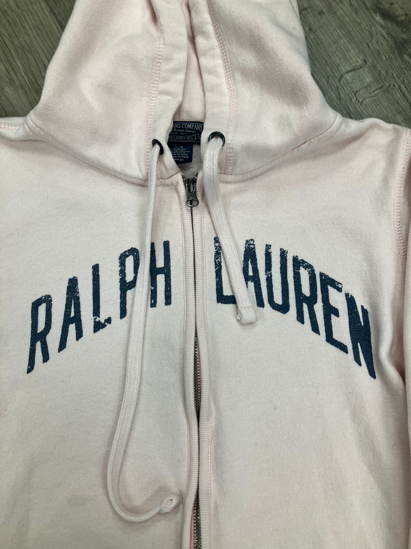L-Pink Polo Zip Up