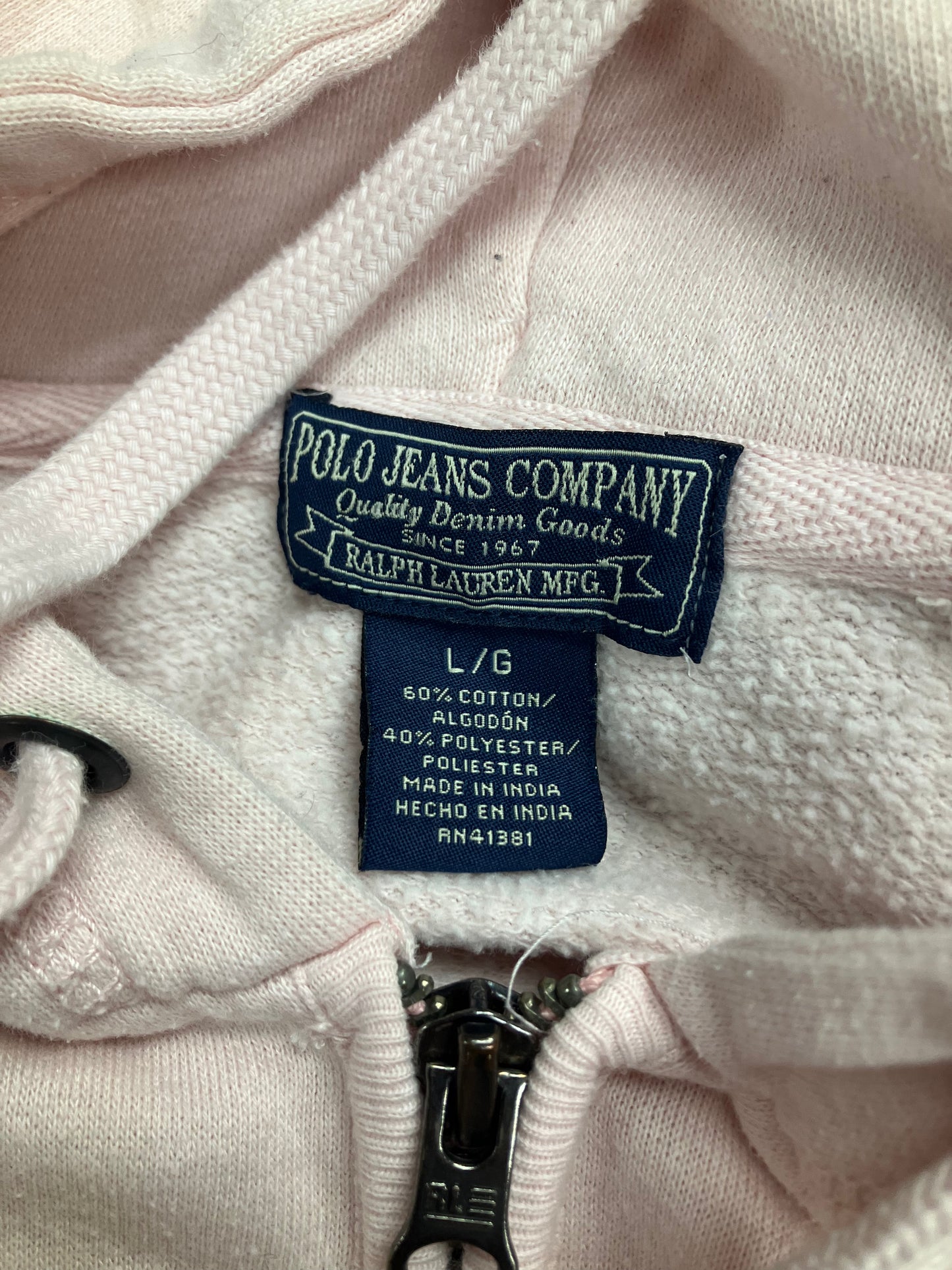 L-Pink Polo Zip Up