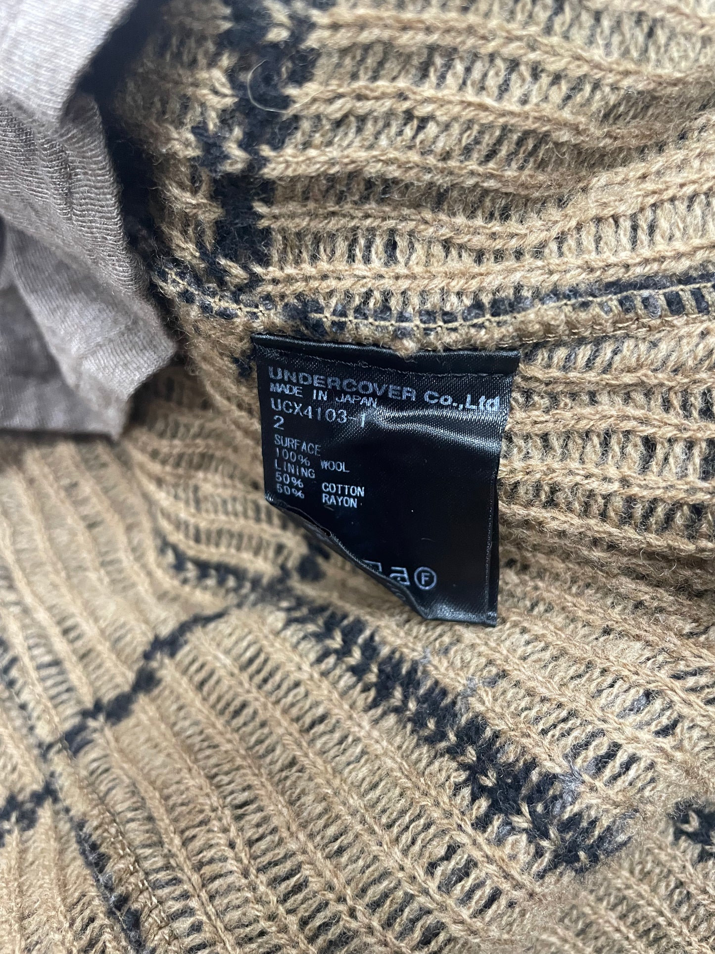 2/M-Undercover Wool Check Knit Jacket