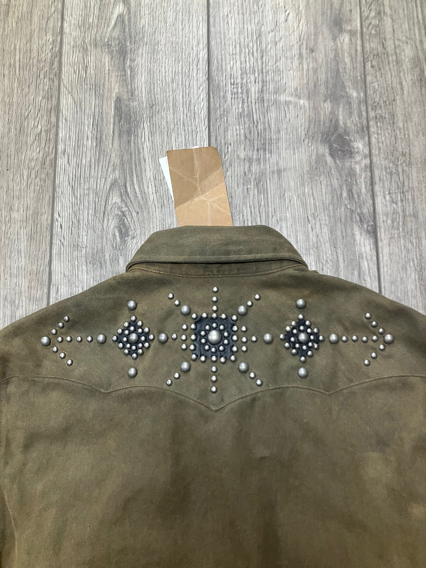 RRL Slim Fit Studded Denim Western Shirt-XS