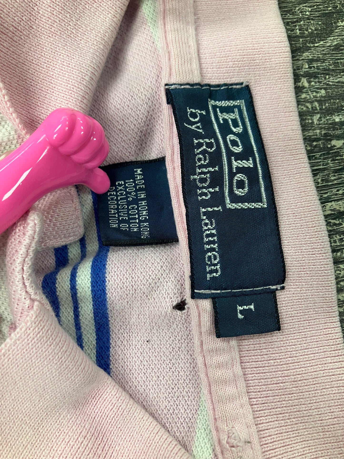 L-Pink/Blue Striped Polo