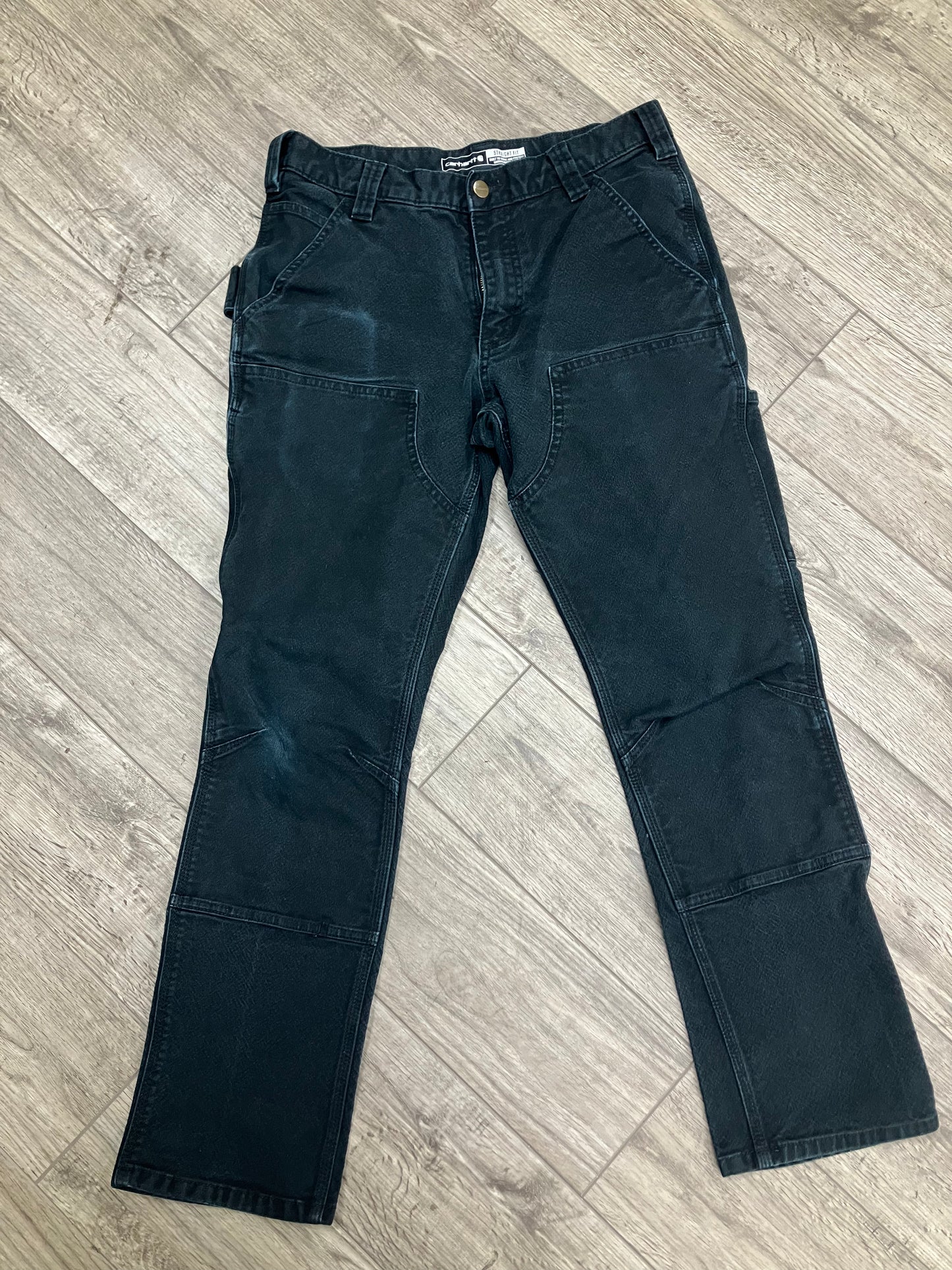 31-Black Carhartt double Knee pants