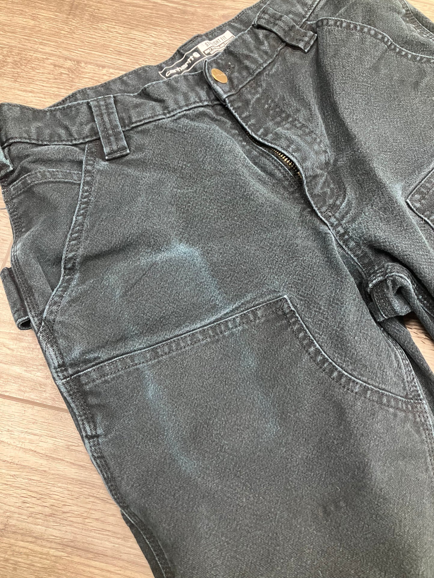 31-Black Carhartt double Knee pants