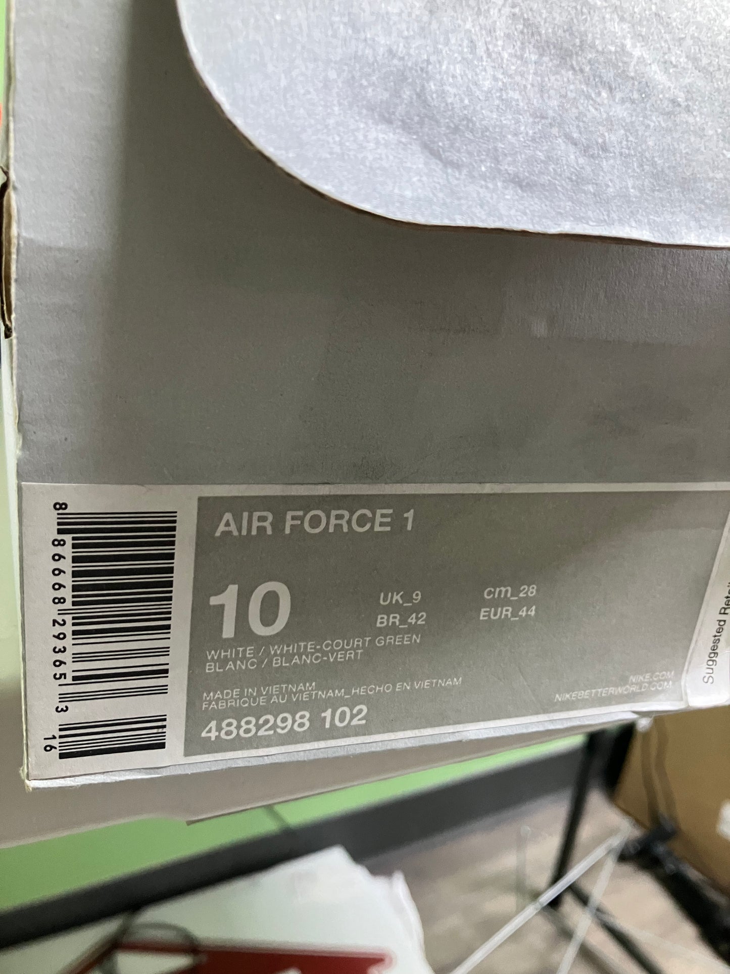Size 10-Air Force 1 Low St. Patrick’s Day