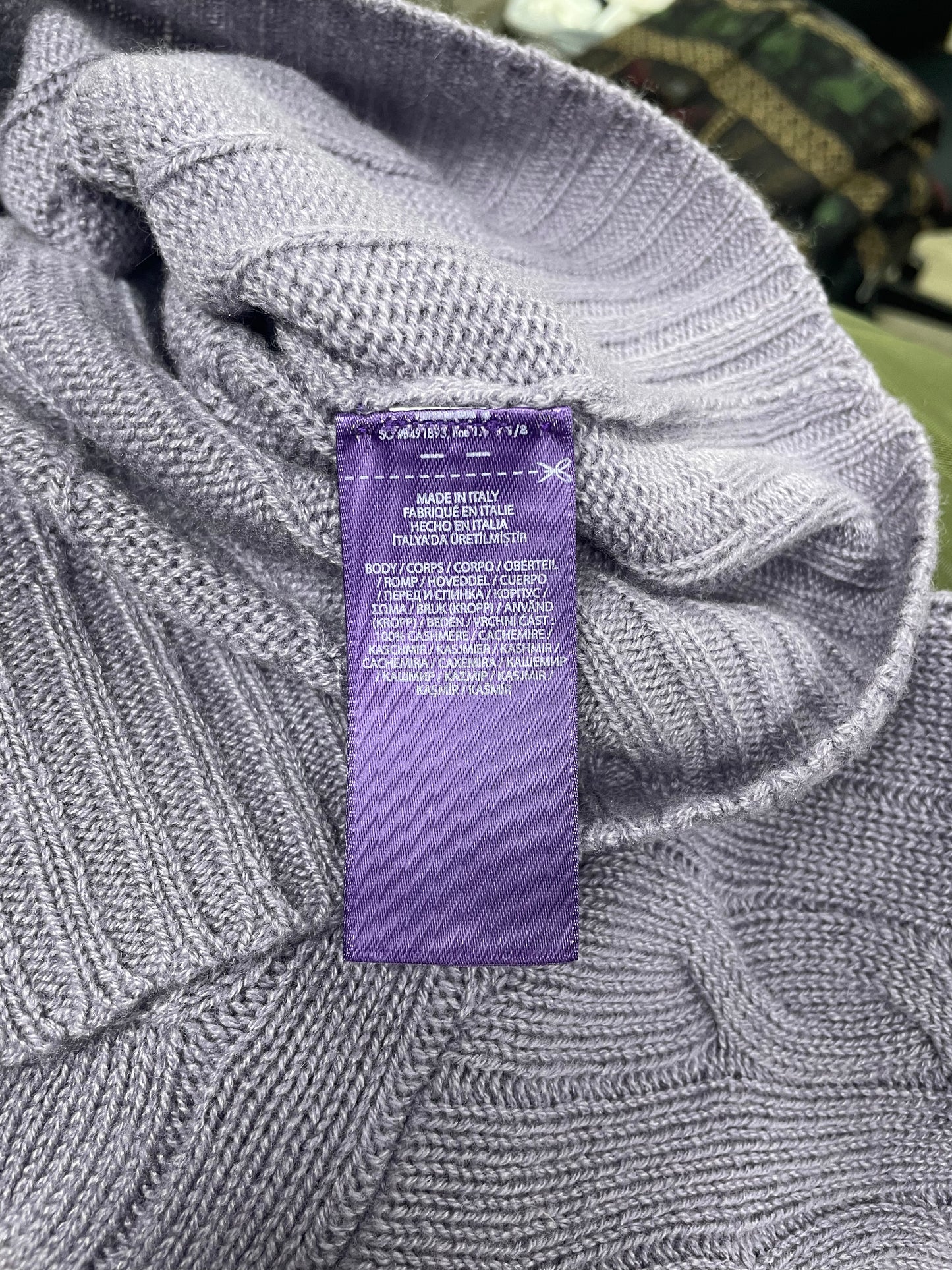 XL-Ralph Lauren Purple Label Cable-Knit Cashmere Sweater