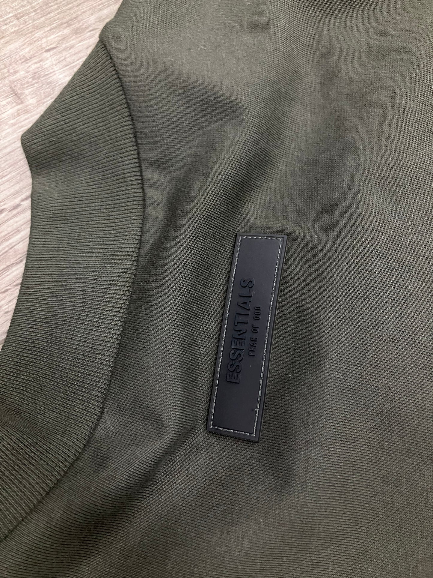 M-Fear Of God Essentials Green Moss tee