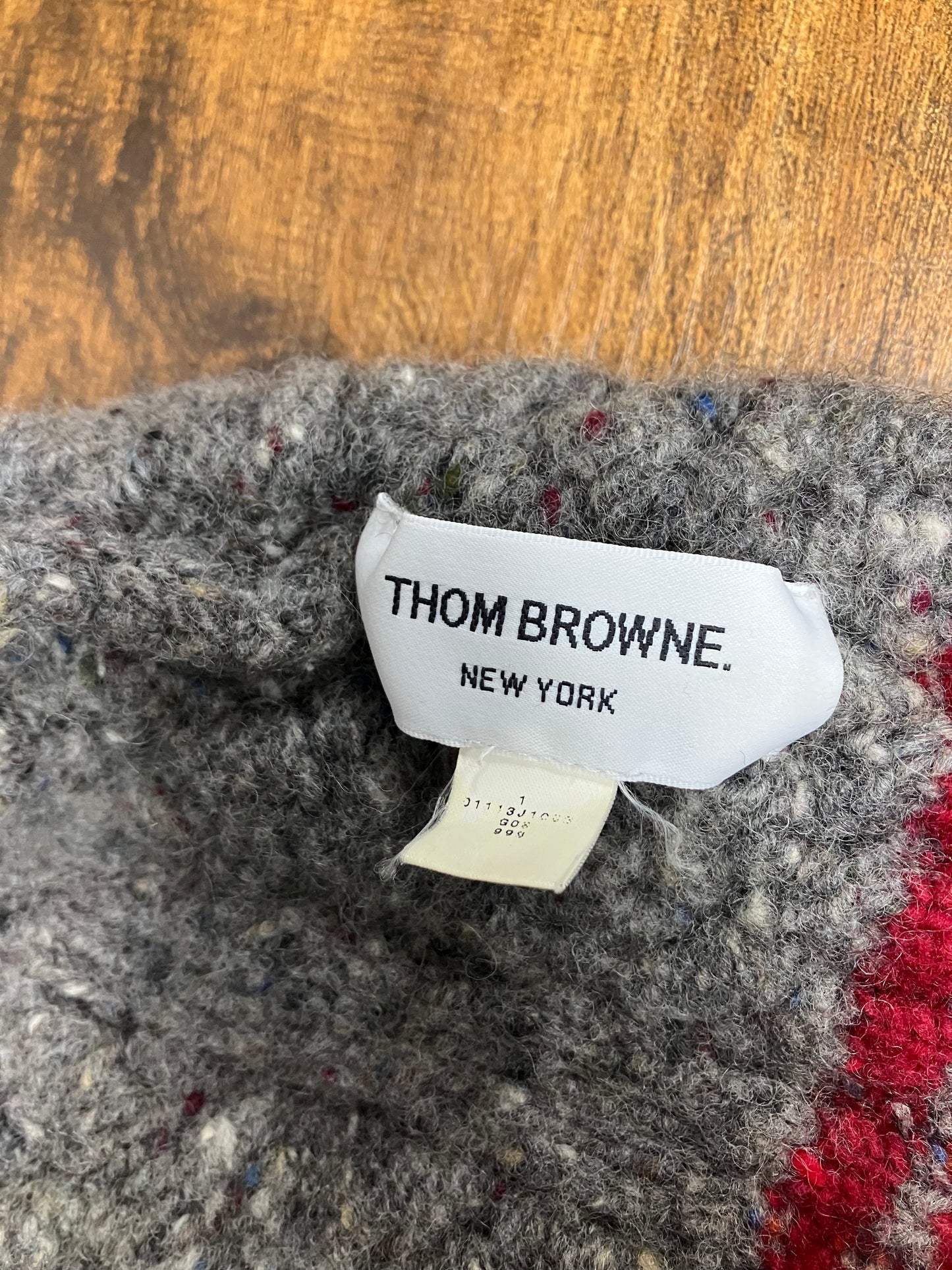 S-Thom Browne Grey Knit Beanie