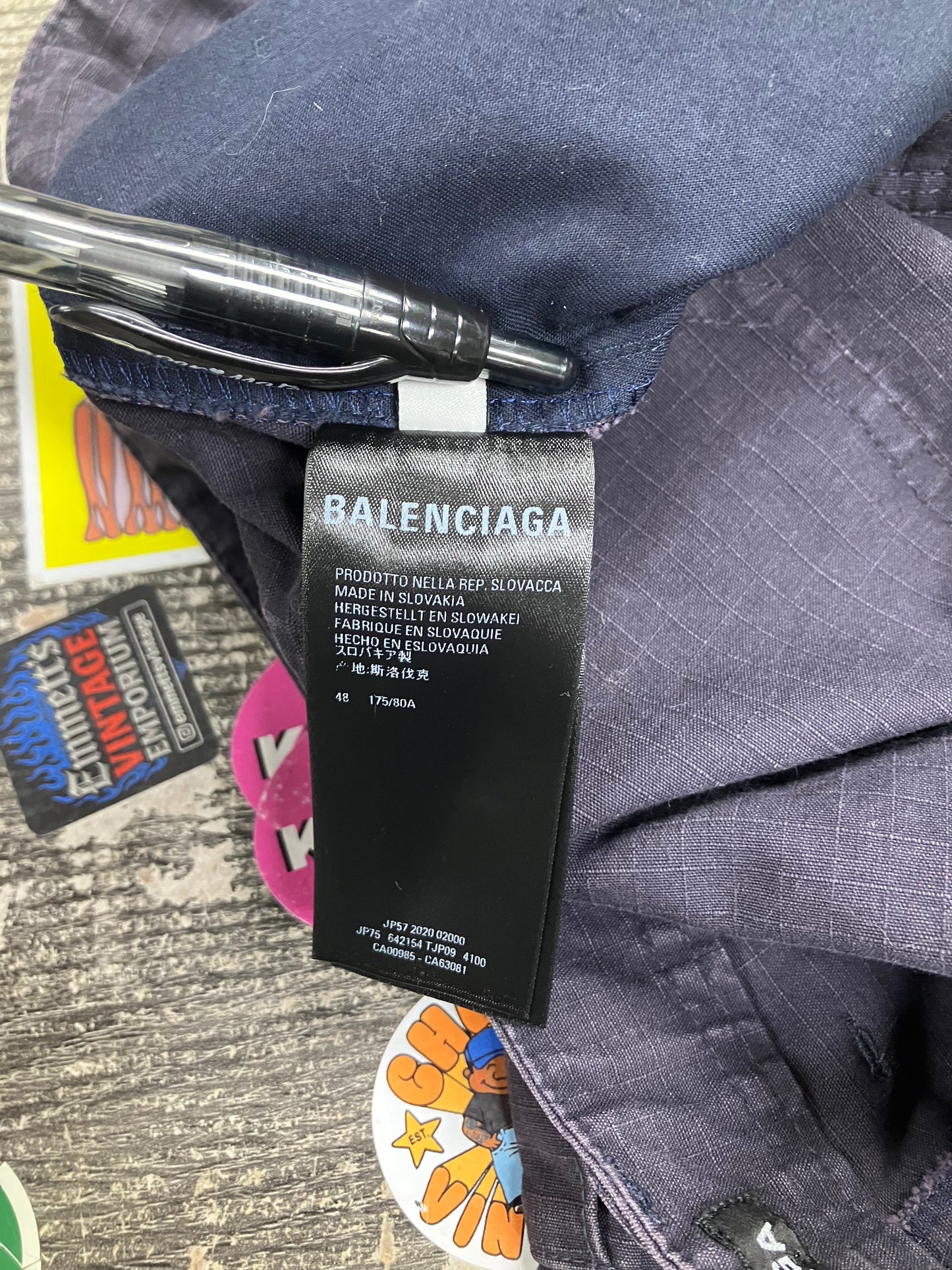 32-Balenciaga Slim Navy Cargo Pants