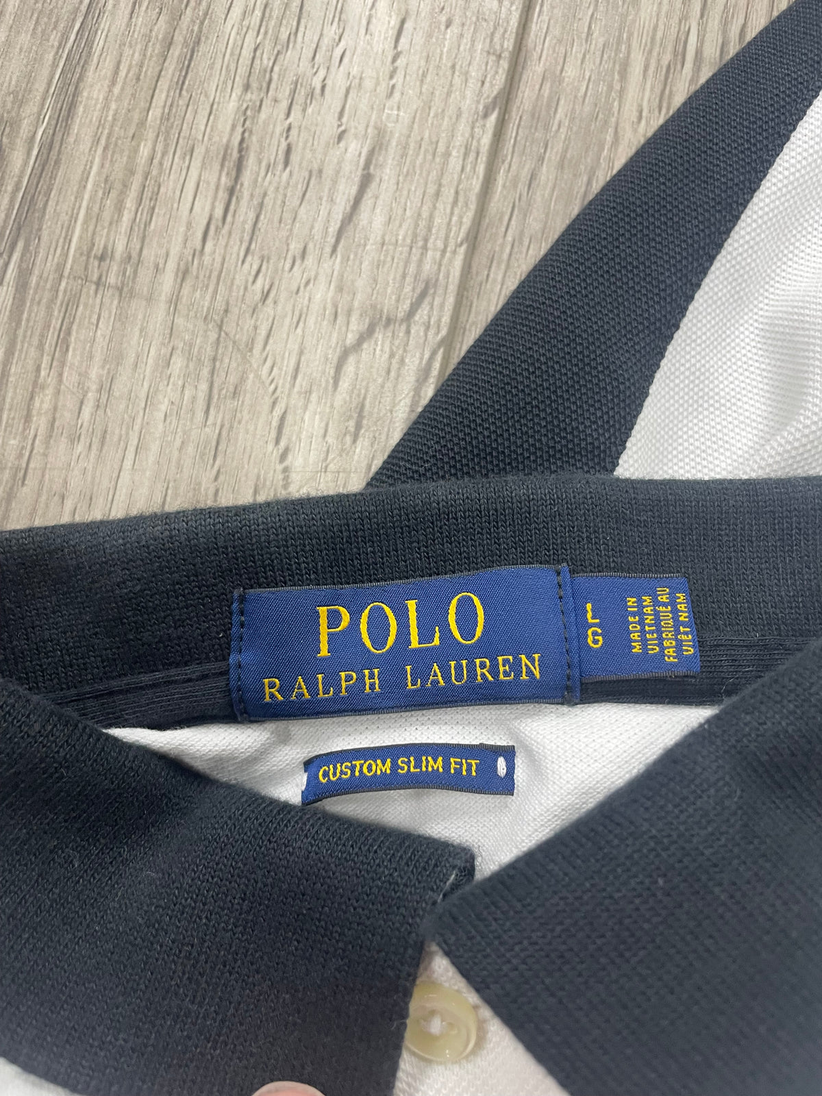 L - Polo RL Split Black White